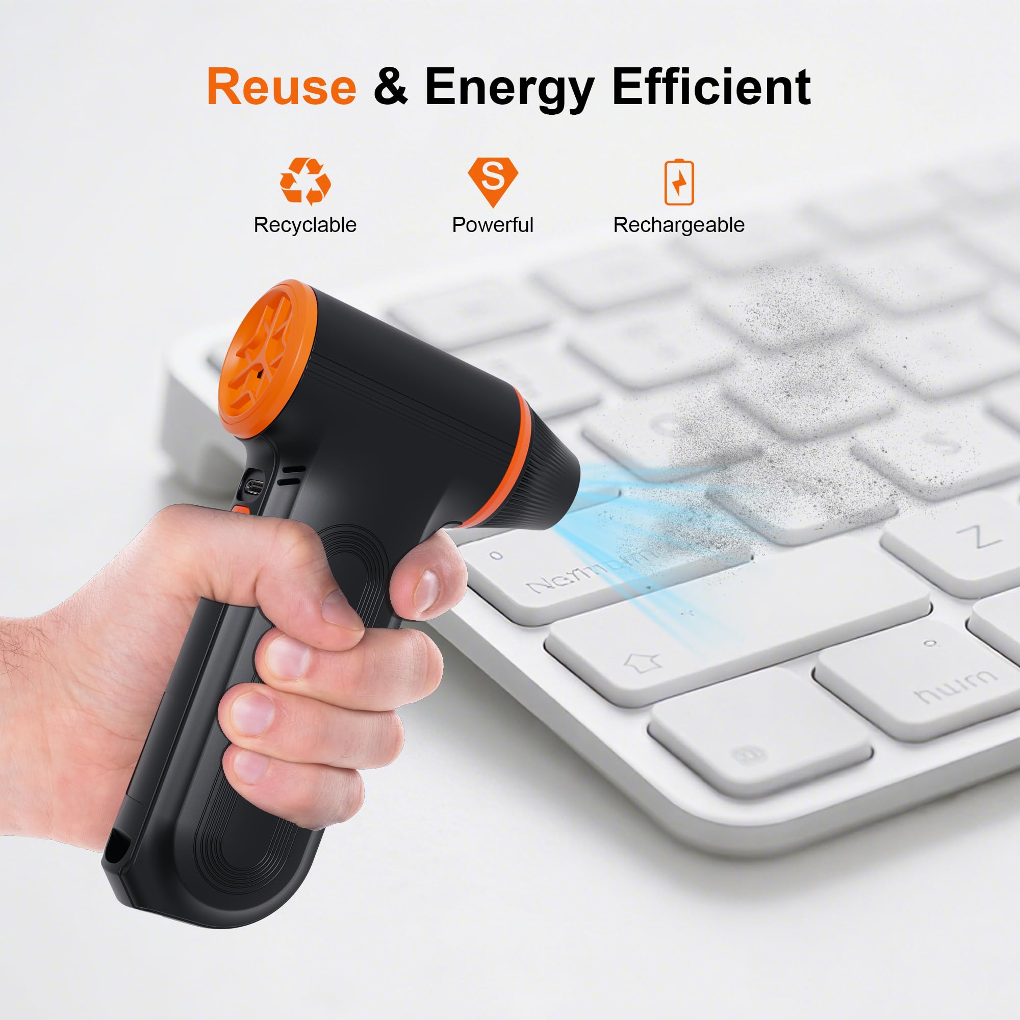 JUFINX Compressed Air Duster,150000RPM Super Power air Blower,3-S - JUFINX Official Product View 2