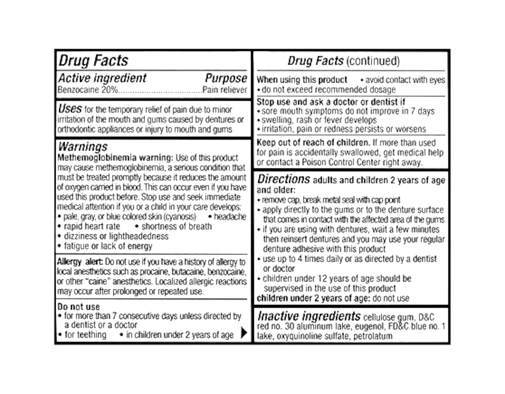 Benzodent Dental Pain Cream – Benzocaine 20%, 0.25 oz 3-Pack