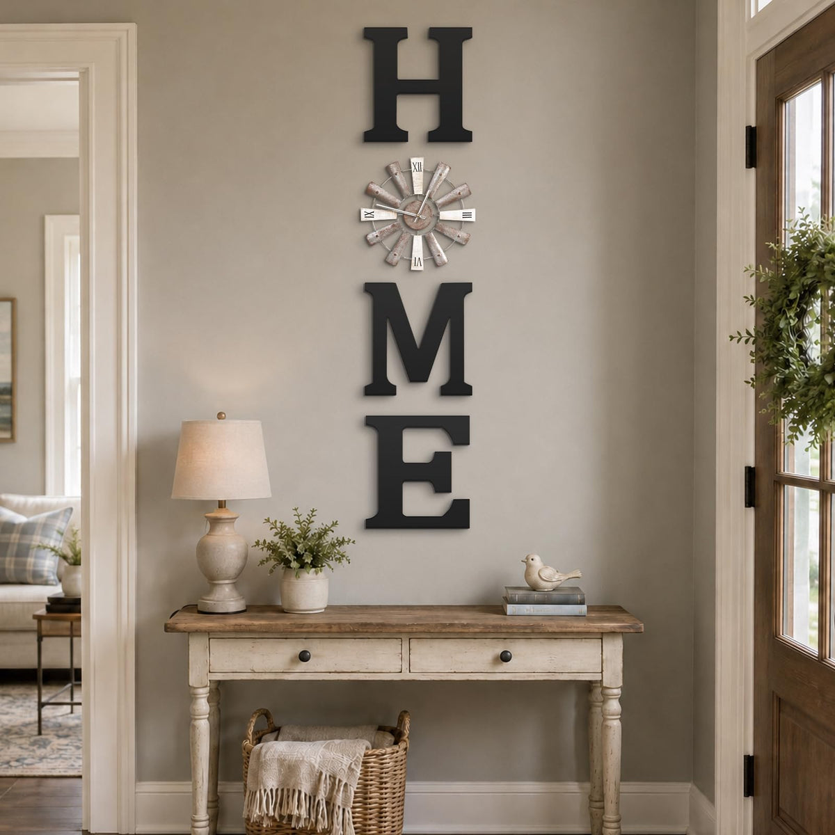 Farmhouse Home Signs with Windmill Clock Wall Decor Rustic - ZAZIWZ Official Imagery - 5