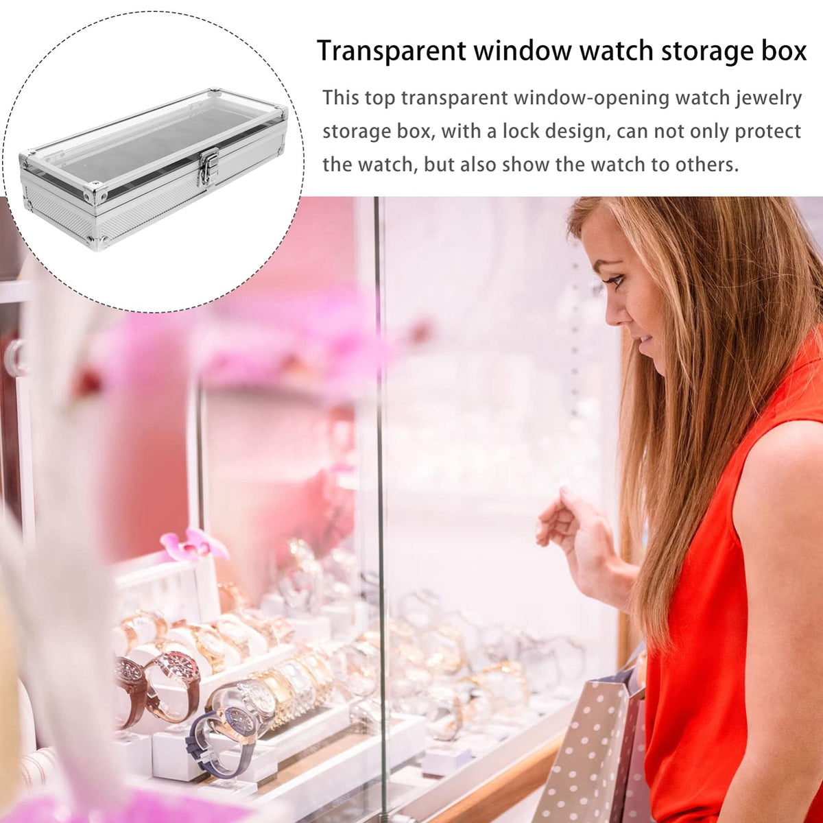 Aluminium Watch Case Lock Display Window 5 Slots - Cabilock Official Imagery - 8
