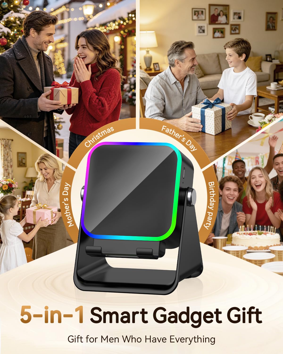 MILOUZ Gifts for Men Tech Gadgets Wireless Induction Speaker with Phon - View 7