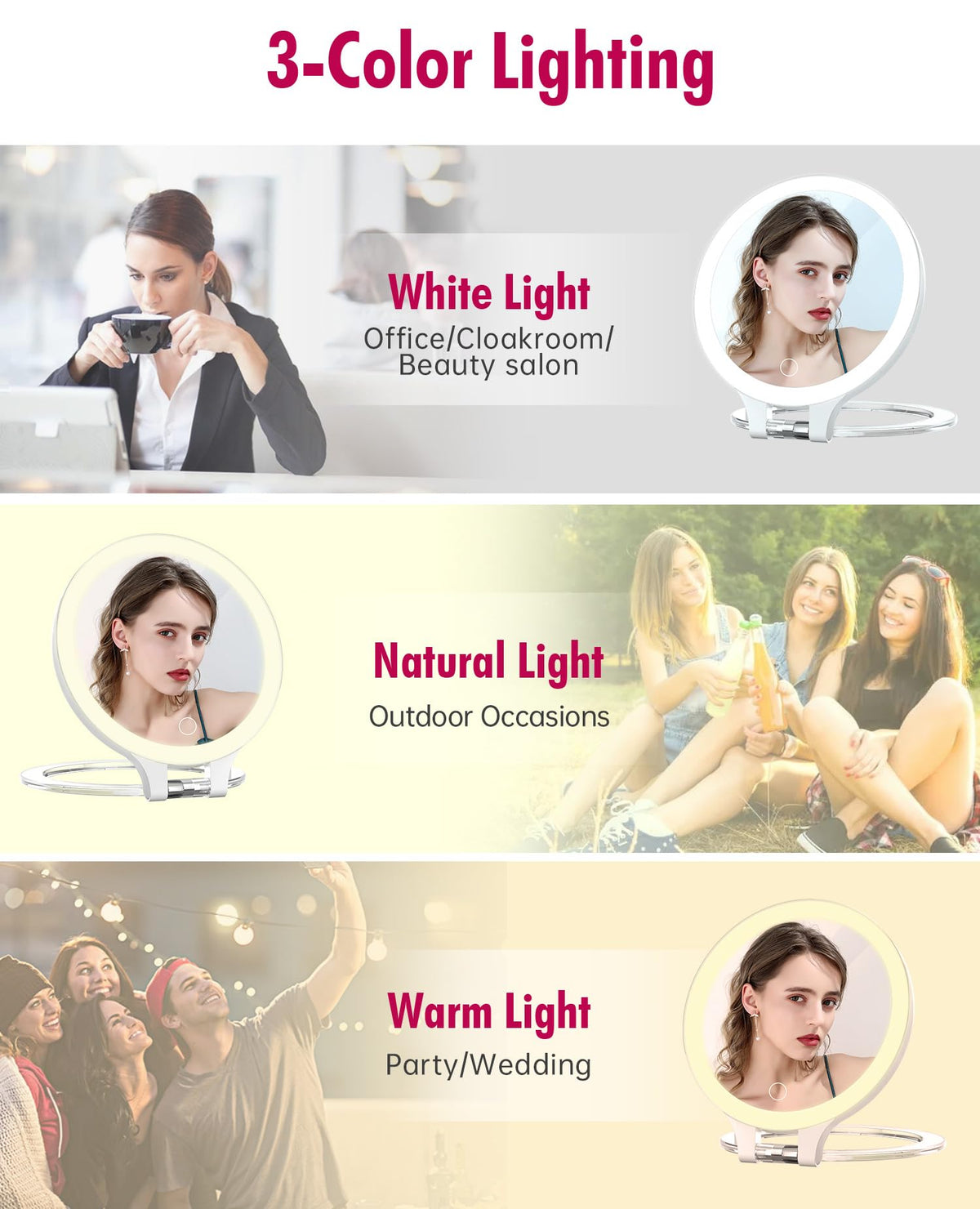 Travel 30X 1X Magnifying Mirror with Light Double Sided - FASCINATE Official Imagery - 7