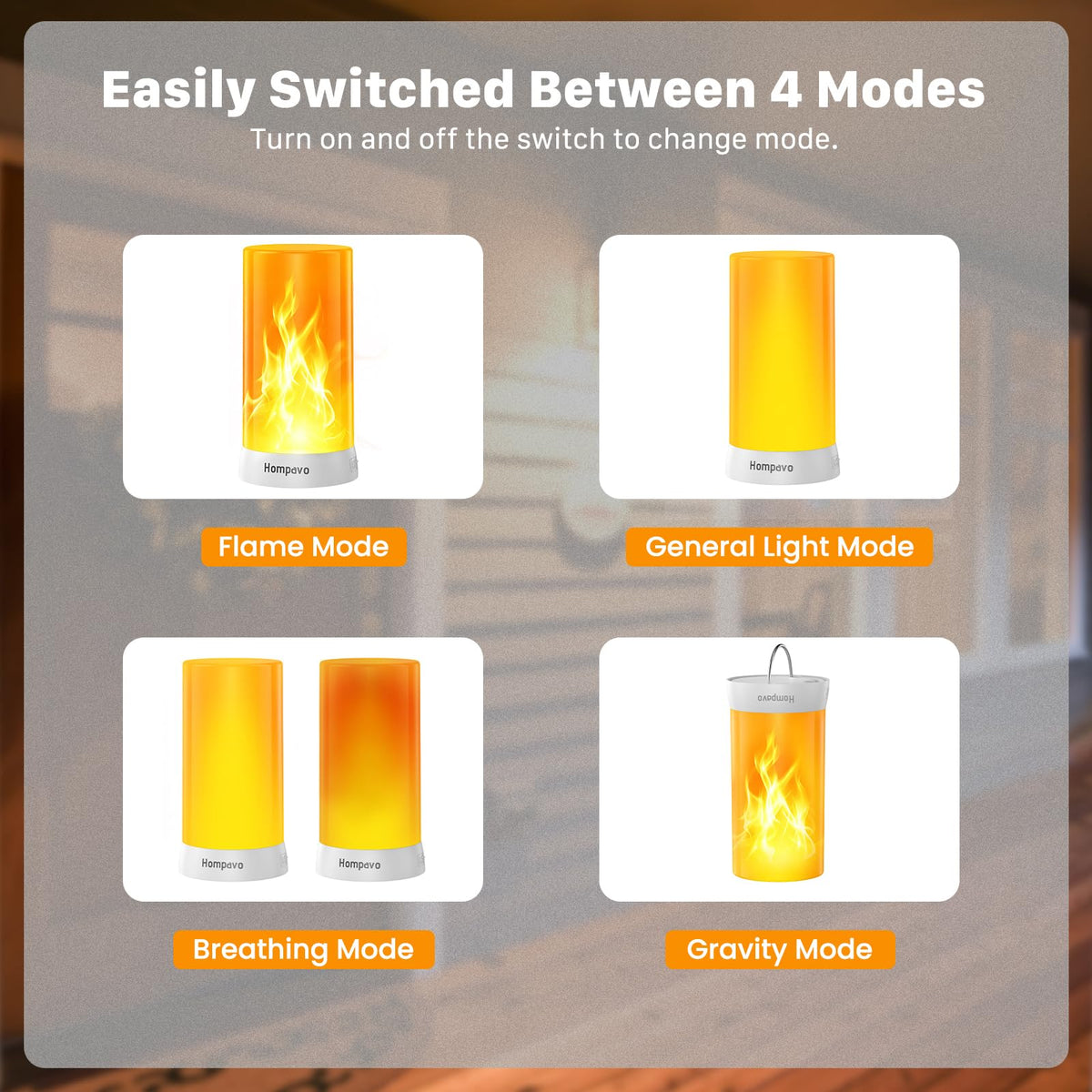 Upgraded Flame Lights with Remote Timer 4 Mode Rechargeable - Hompavo Official Imagery - 7