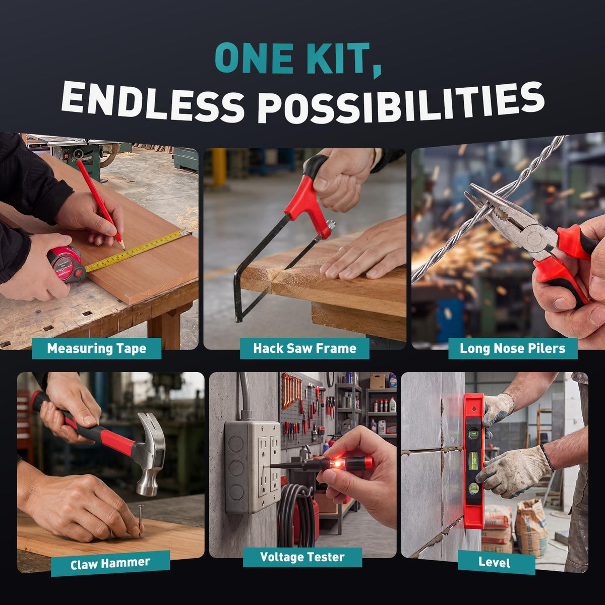 OLIXIS 330 Piece Home Repair Tool Kit with Pull Out Drawer - OLIXIS Official Imagery - 6