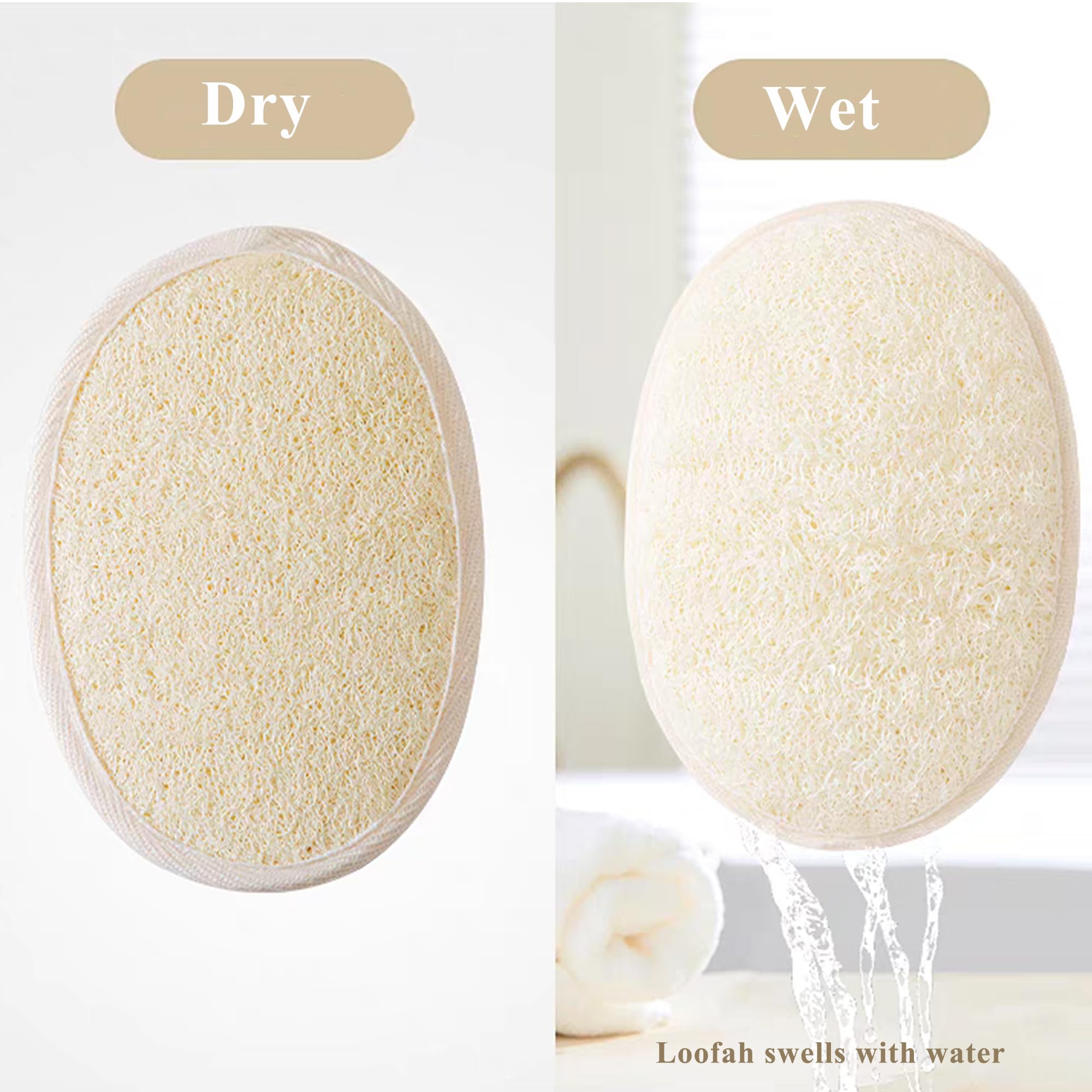 METLUCK Loofah Sponge Pads Natural Organic Bath Luffa Sponges Pads Natural Bath - METLUCK Official Product View 4