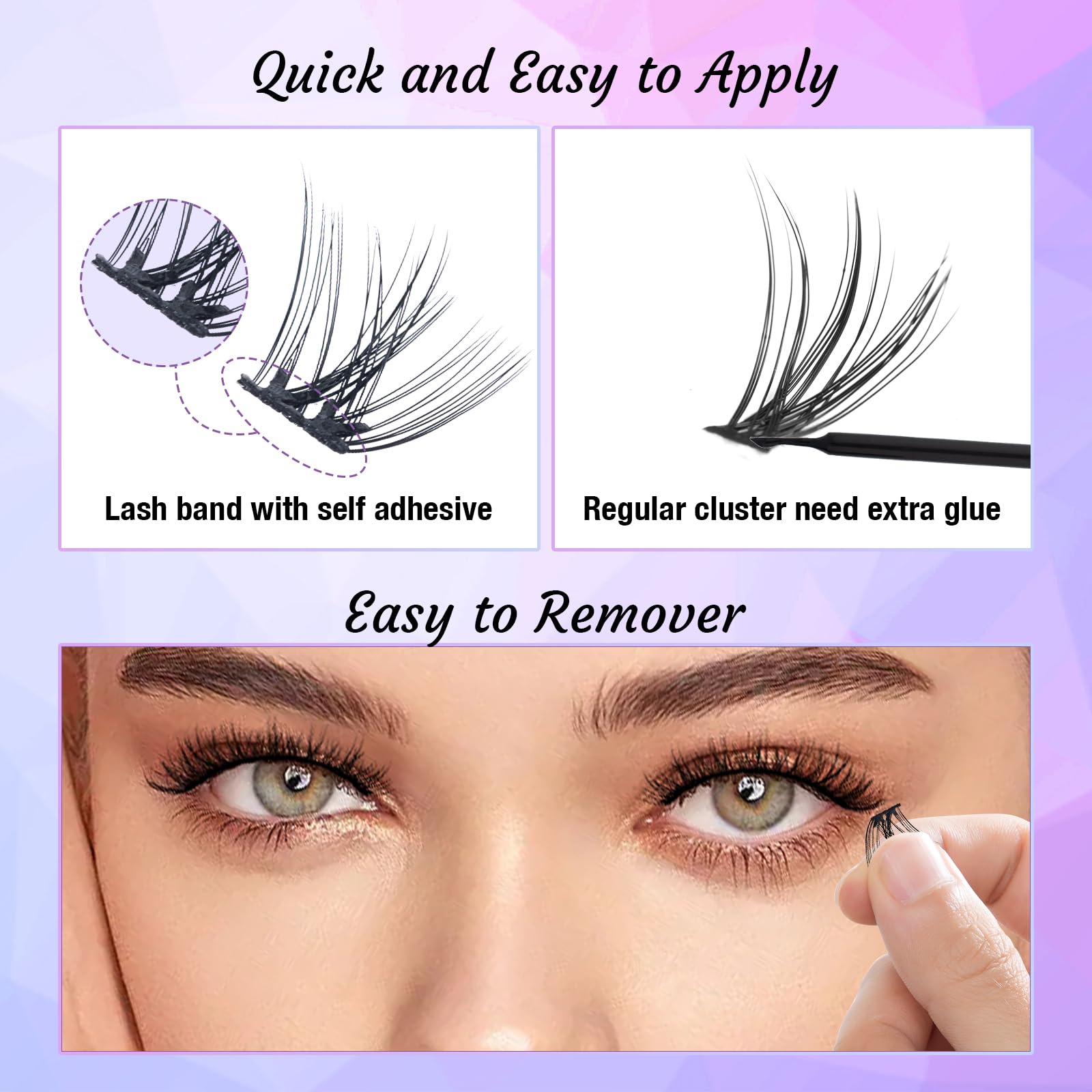 GOLLEE Self Adhesive Eyelashes 10-16mm | No Glue Needed Pre-Glued Lash - View 5