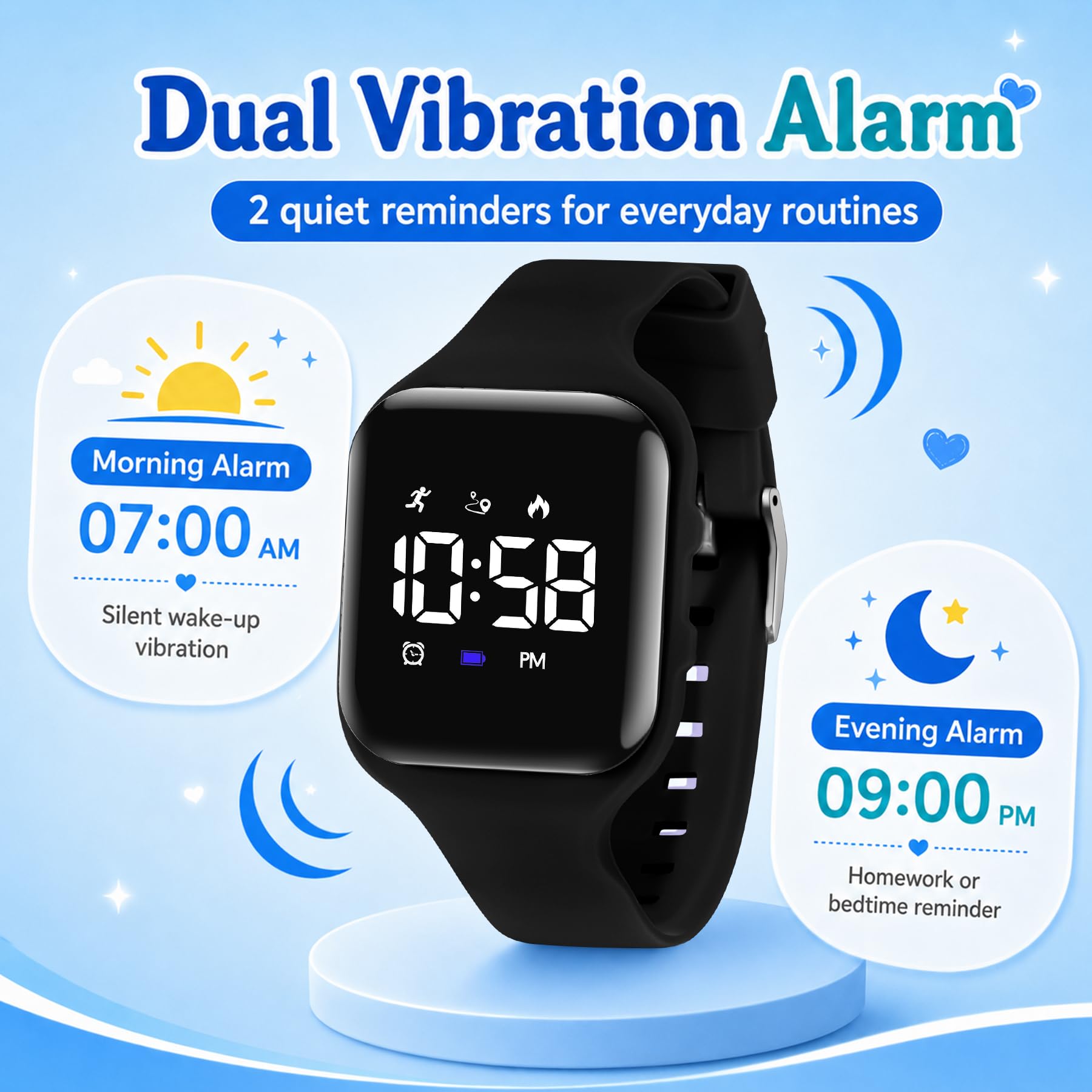 A ALPS Kids Watches for Girls Boys Digital Sport Watch with Step Count - View 3