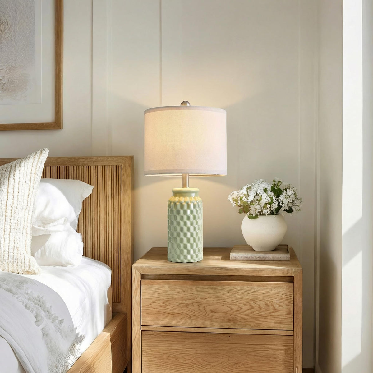 20 5 Small Bedside Lamps Set of 2 Green Ceramic Nightstand - Vortether Official Imagery - 3