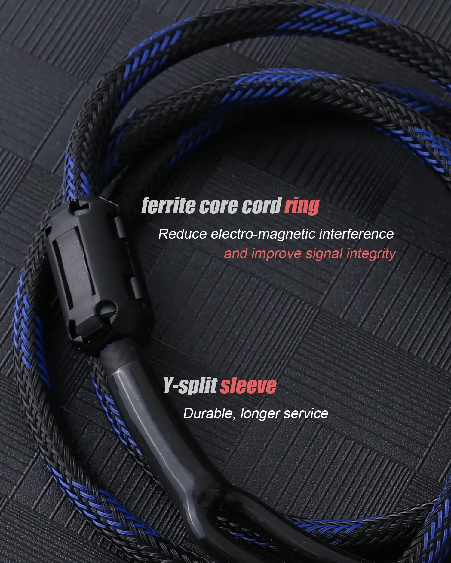 JORZOR Audiophile HiFi OFC Audio Cable 3.5mm Male to 2 RCA Male A by JORZOR - Angle View 5