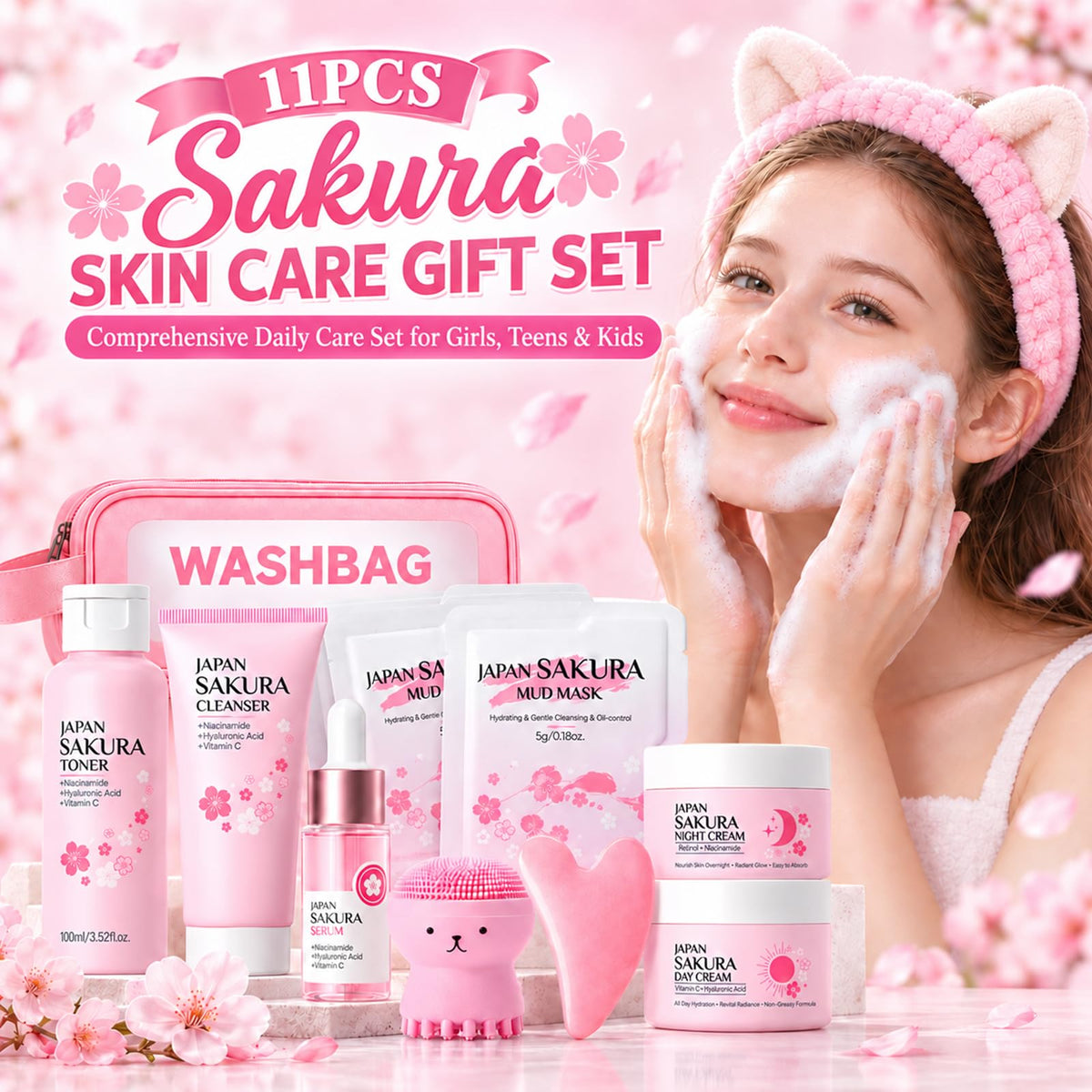 Sakura Skin Care Set for Kids Girls Birthday Christmas Gifts - Vienflona Official Imagery - 3
