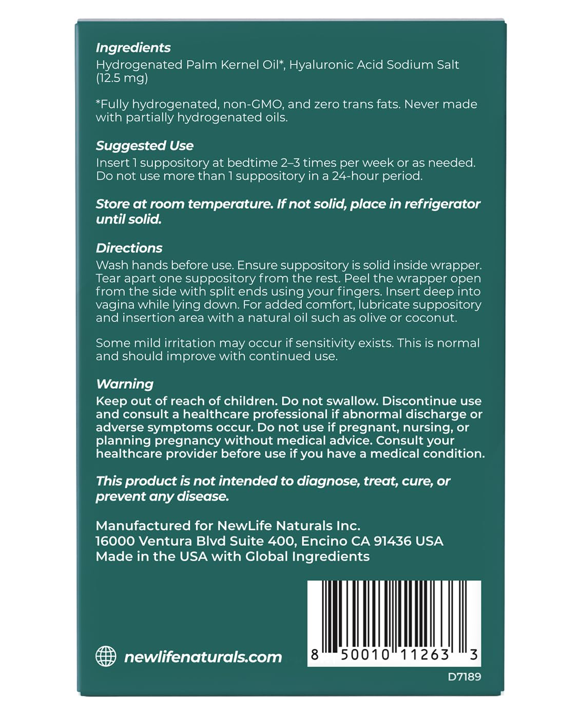 NewLife Naturals HAPure Ultra Hyaluronic Acid Suppositories - NewLife Naturals Official Imagery - 8