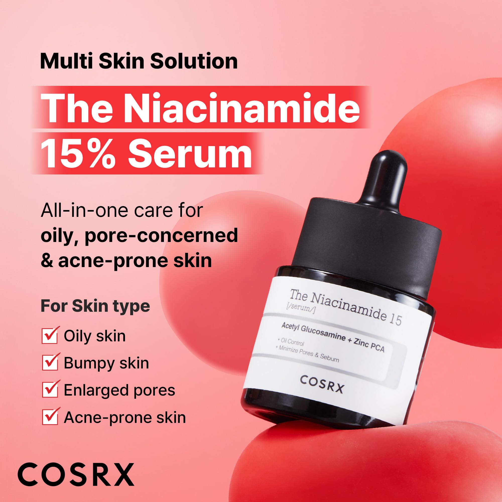 COSRX 15% Niacinamide Face Serum, 0.67 fl oz, Pore Minimizer - COSRX