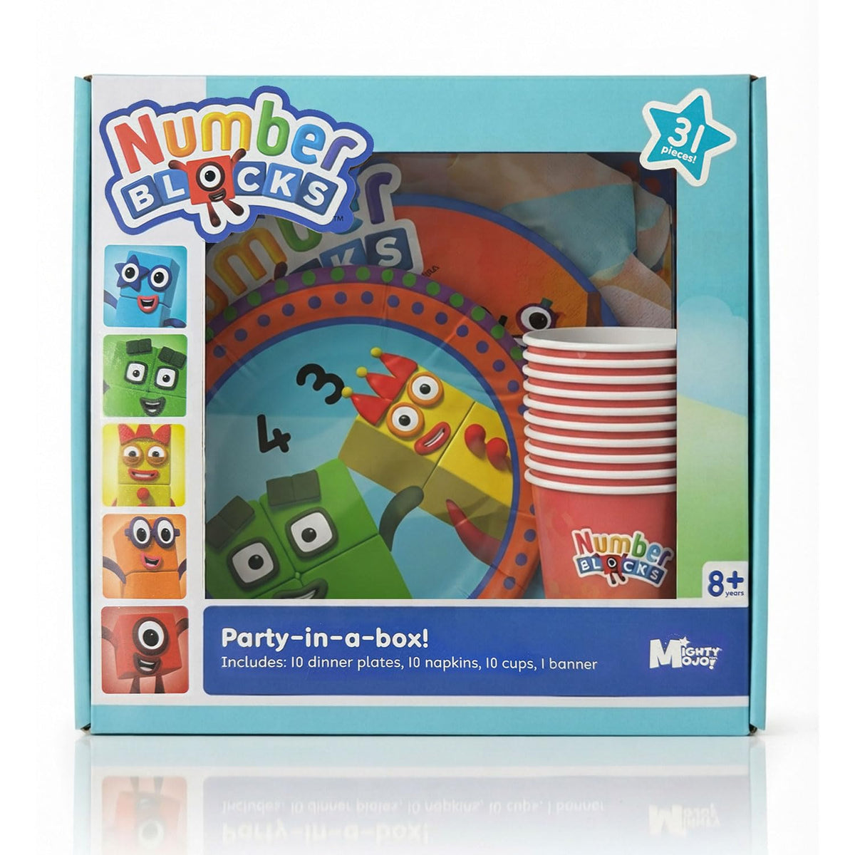 Numberblocks Party Supplies Kit 31 Piece Birthday Party Set - Mighty Mojo Official Imagery - 4
