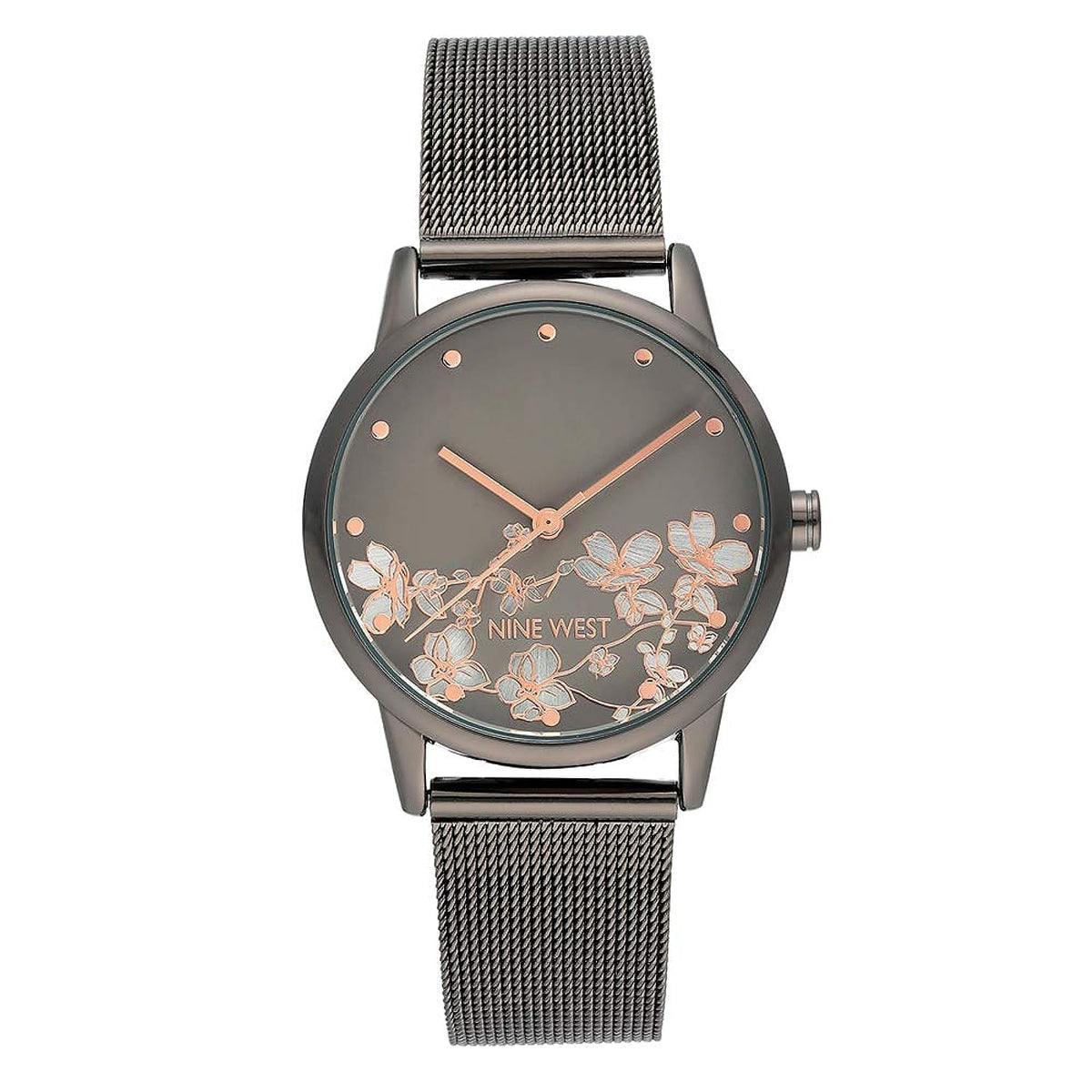 Nine West Women s Floral Dial Mesh Bracelet Watch - Nine West Official Imagery - 2