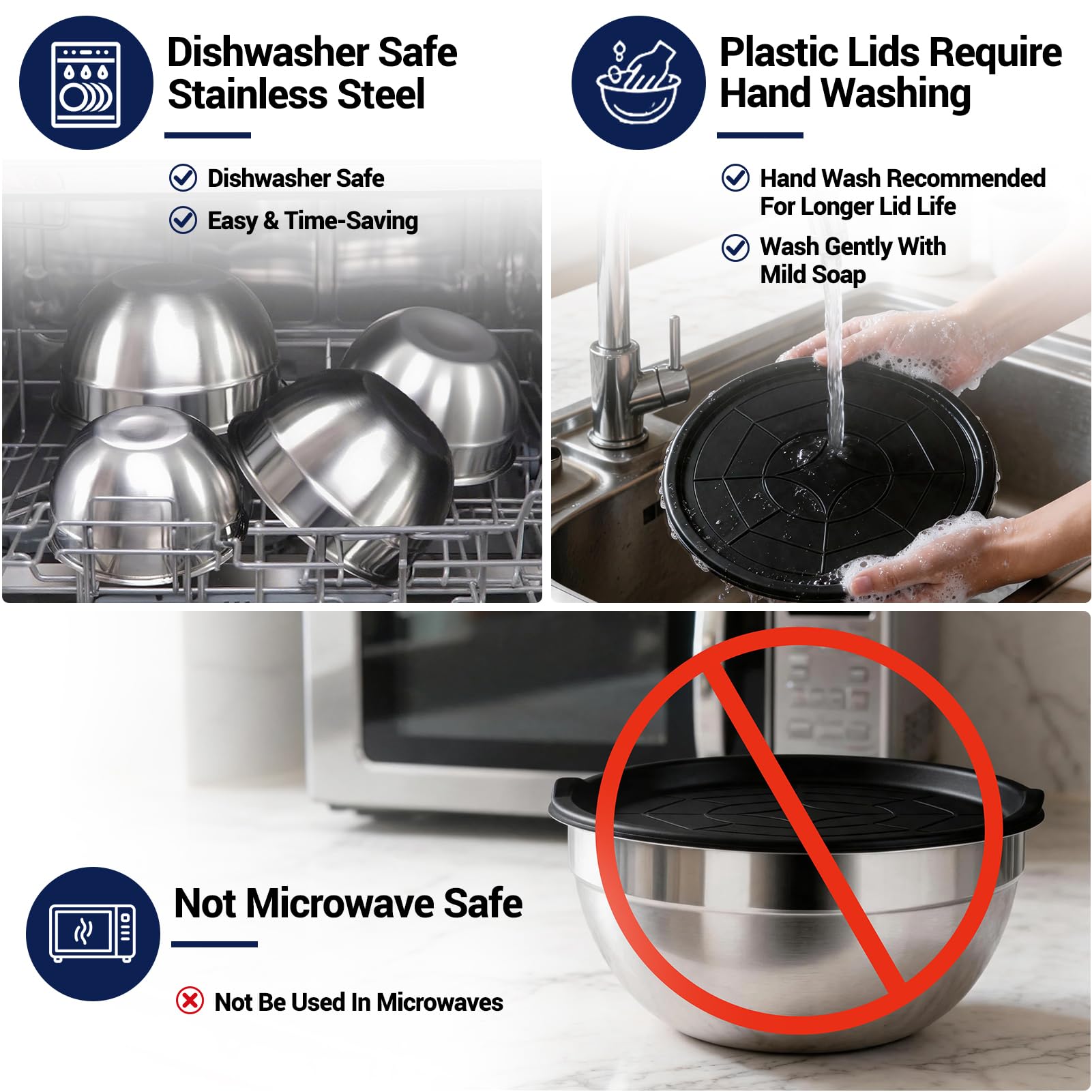WEPSEN Mixing Bowls Set, 25PCS Stainless Steel Mixing Bowl with L - WEPSEN Official Product View 8