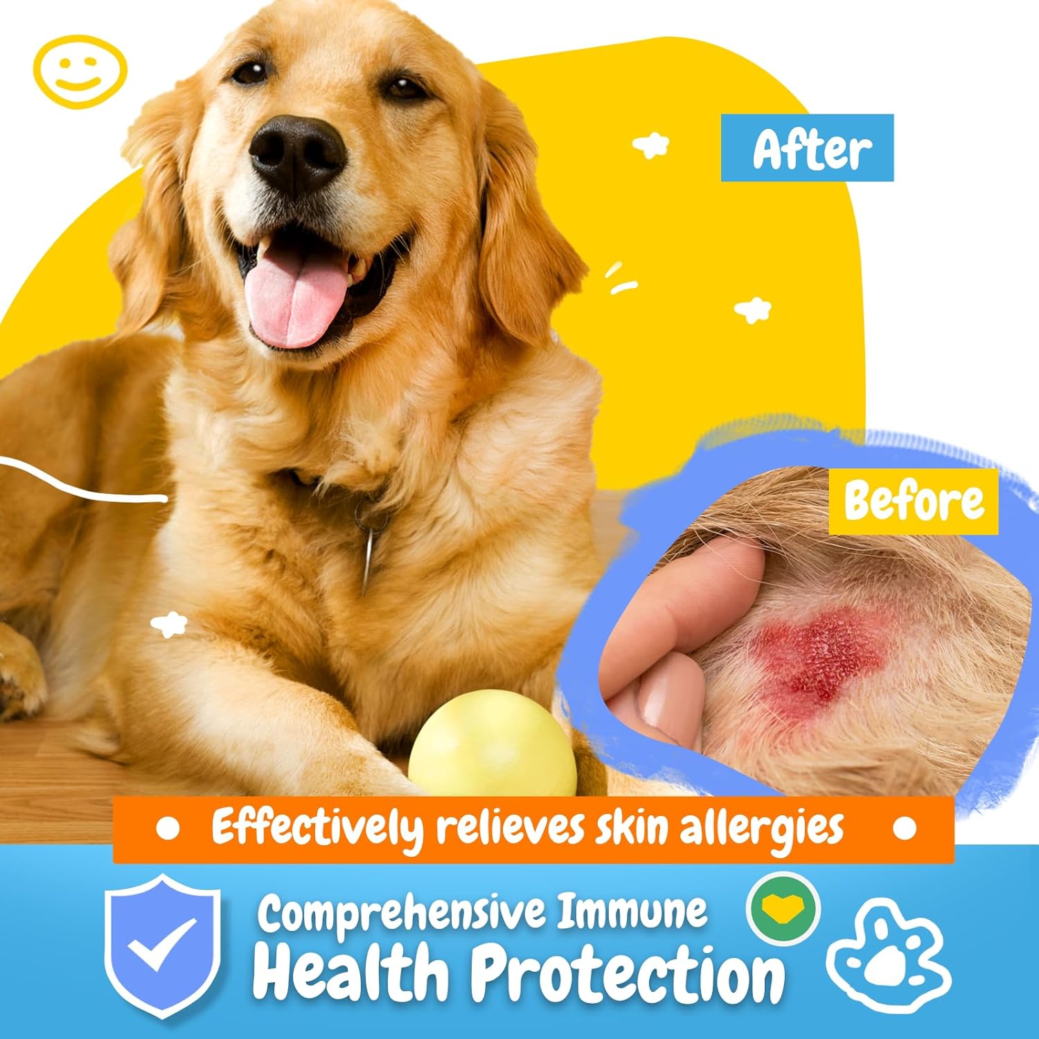 PENPEN Dog Allergy Relief Chews showing soft chew treats designed to soothe itching skin and support omega-3 health for dogs.