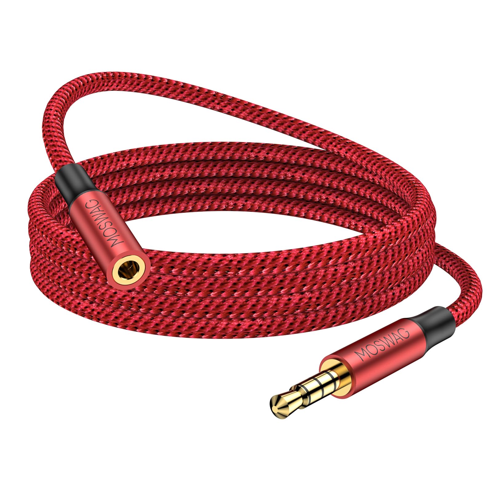 MOSWAG 6.6FT 3.5mm Male to Female Extension Cable with Microphone by MOSWAG - Angle View 10