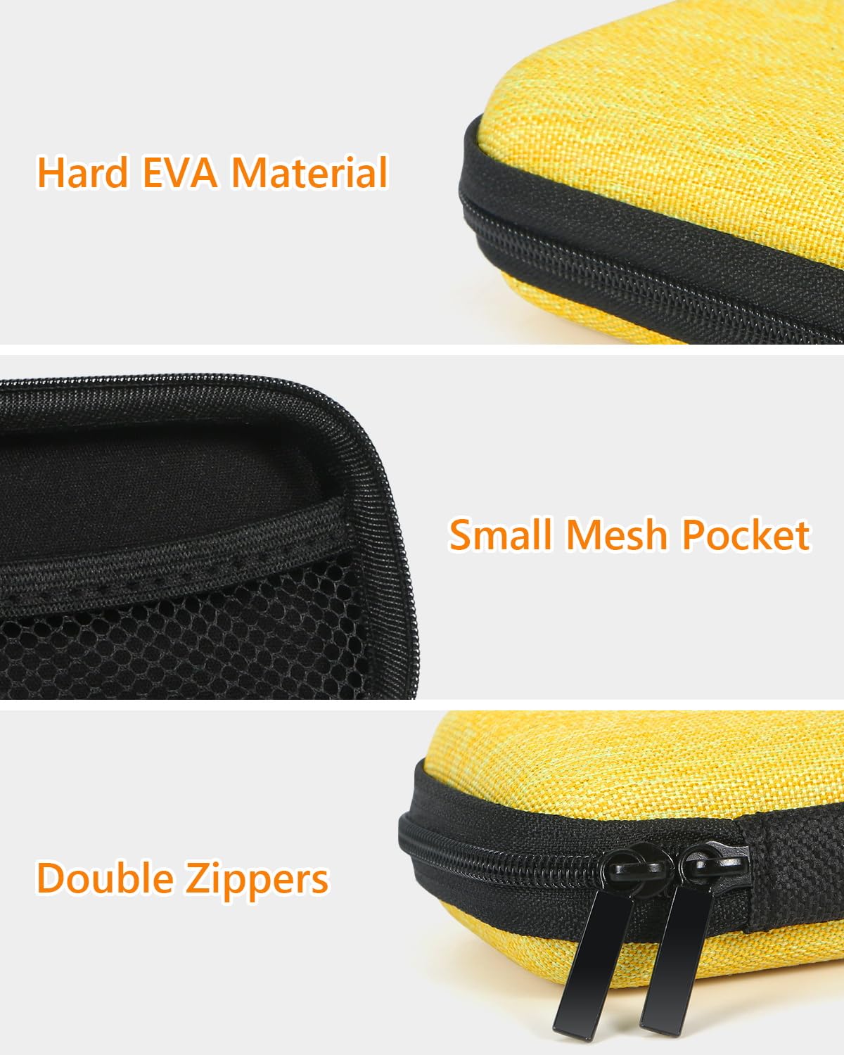 GLCON Gold-Yellow Mini Earbud Case, Cute Protective Pouch for Apple Airpods - GLCON Official Product View 4