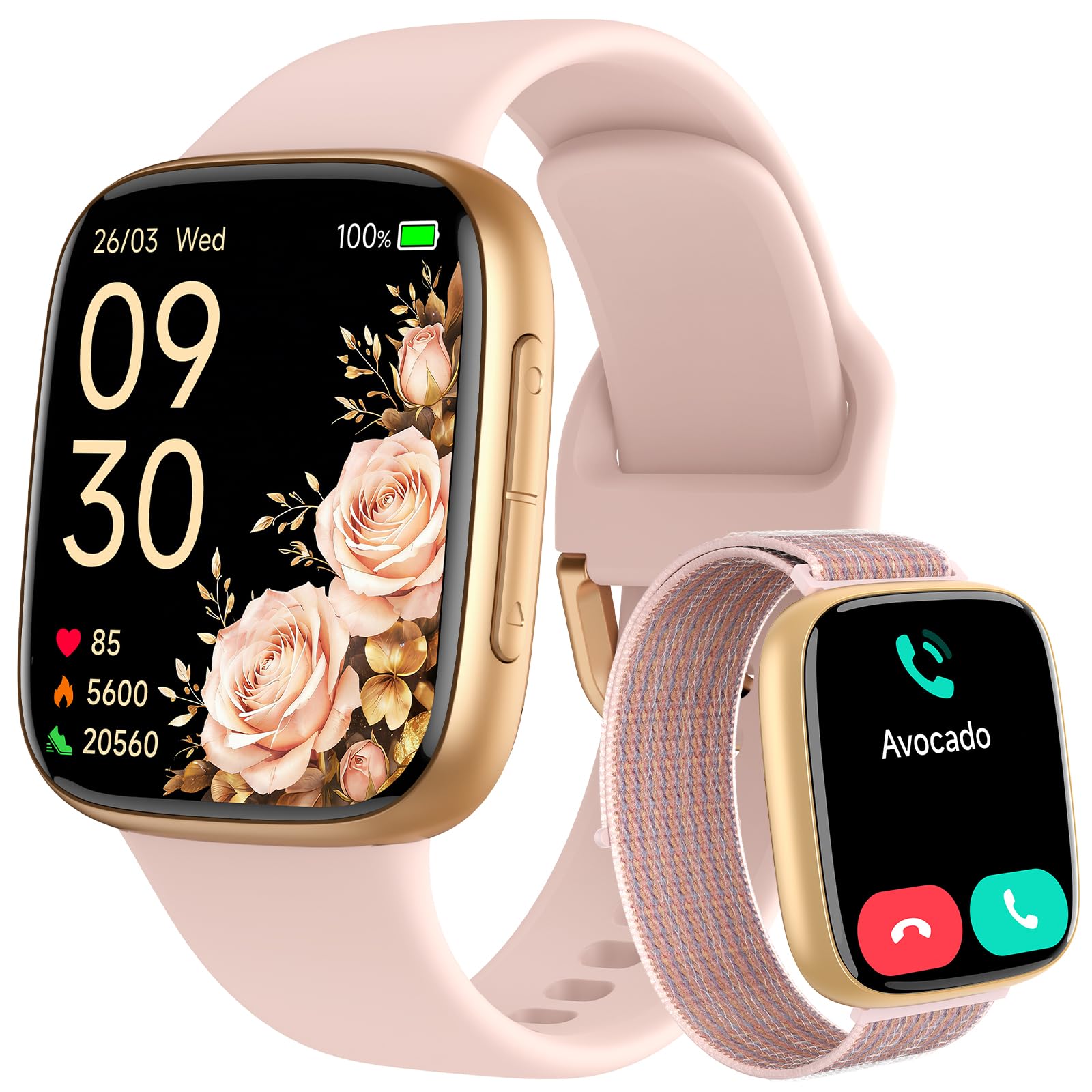 Tensky Smart Watch for Women, Answer/Make Call, 1.85" AMOLED Always-On - View 1