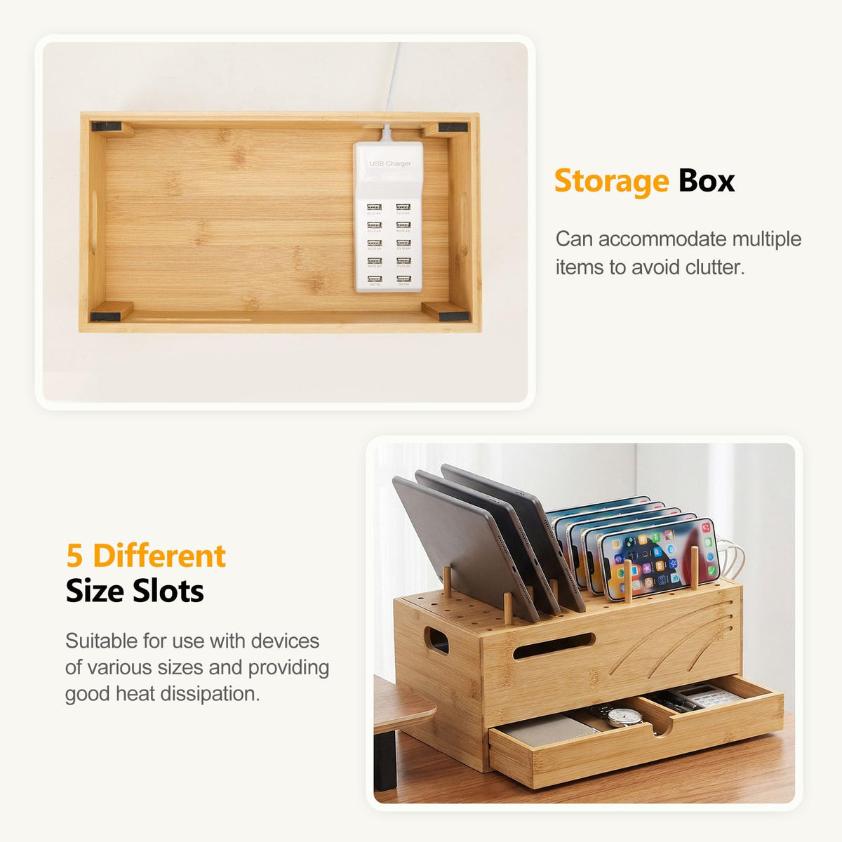 Homde Office Charging Station Organizer 2 Layer Charger - Homde Official Imagery - 6