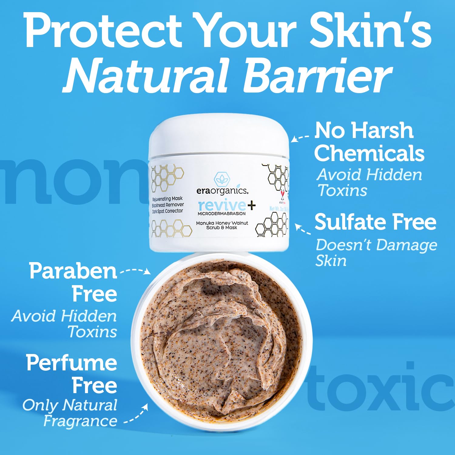 Era Organics Manuka Honey Exfoliating Facial Scrub - Microdermabrasion Face Exfoliant - Era Organics Official Product View 5