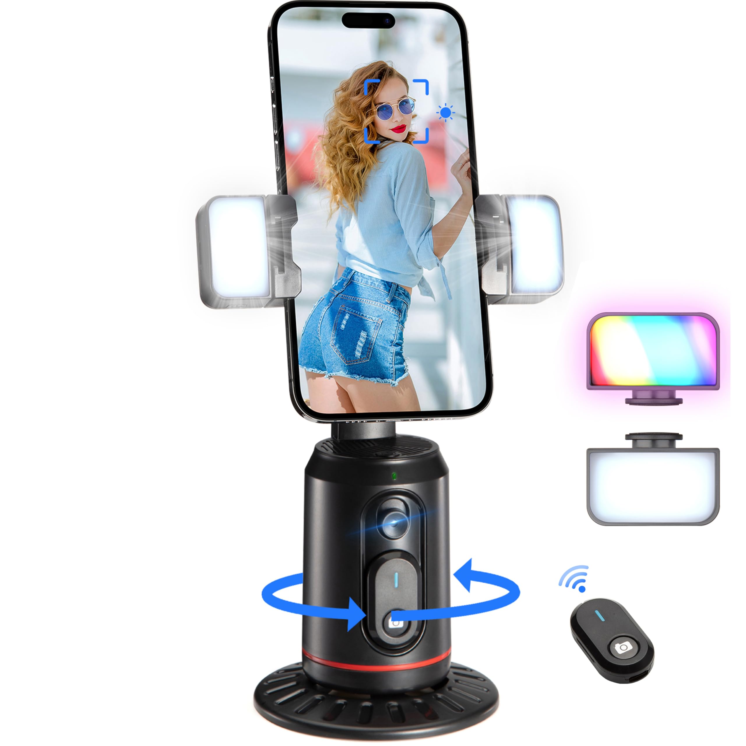 MQOUNY Auto Face Tracking Phone Holder, 360° Rotation Face Body - Product Imagery