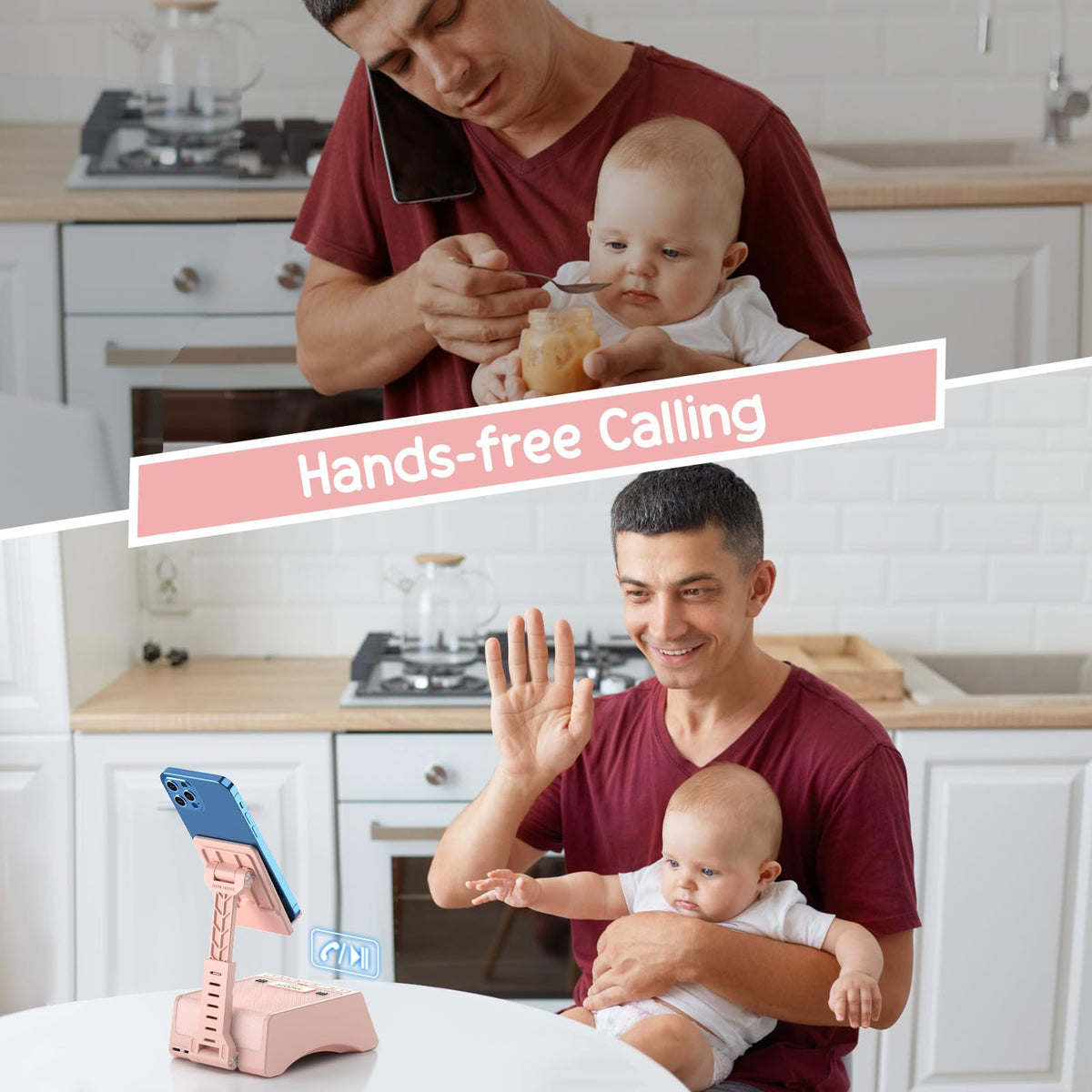 Foldable Cellphone Stand with Wireless Bluetooth Speaker - TechGlow Official Imagery - 7