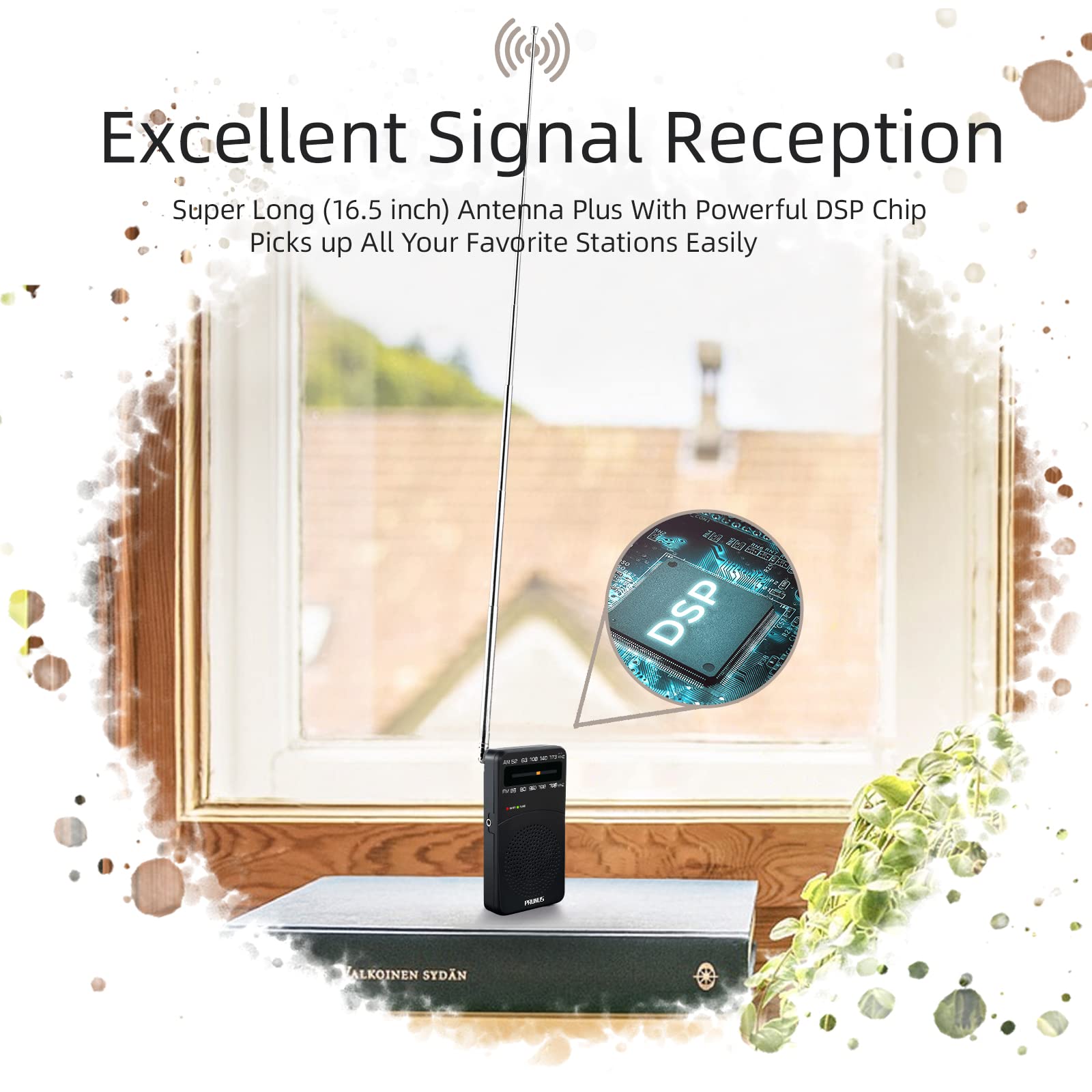 PRUNUS J-166 Portable AM FM Radio, Battery Operated