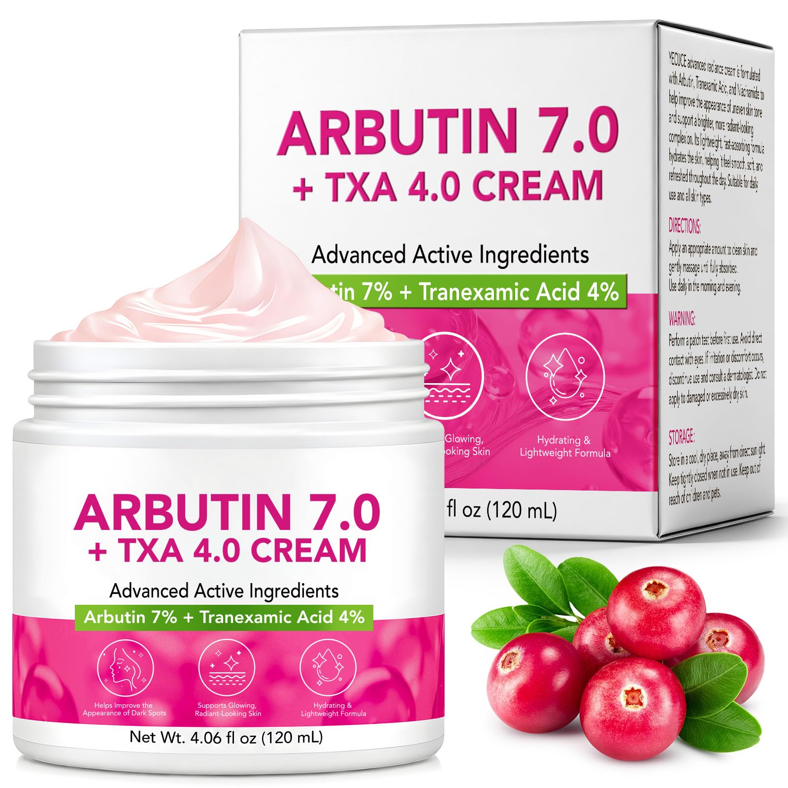 Arbutin 7% + Tranexamic Acid 4% Dark Spot Corrector Cream for - Product Imagery