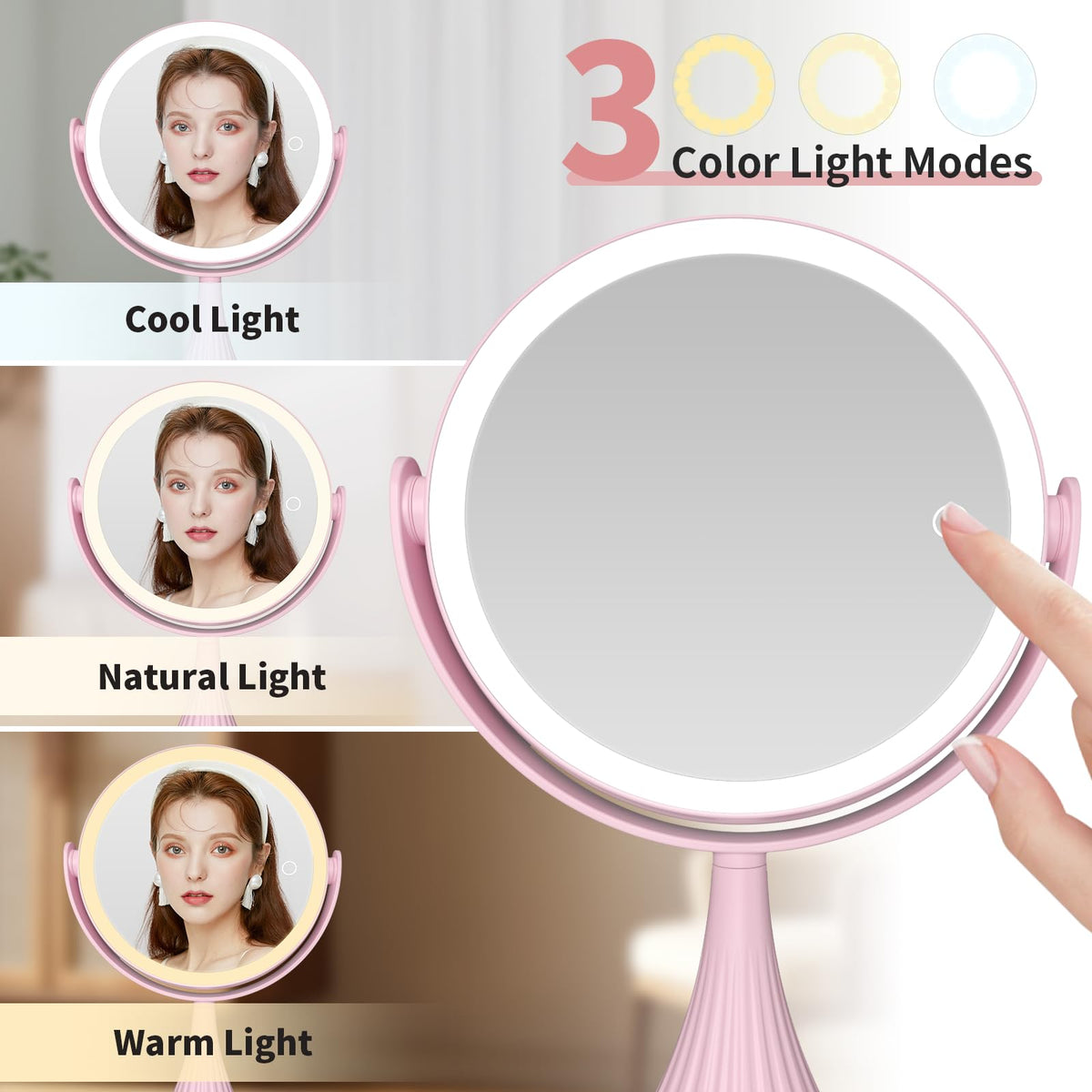 LED Vanity Mirror with Lights 7 6 Double Sided Makeup Mirror - KuflooQ Official Imagery - 5