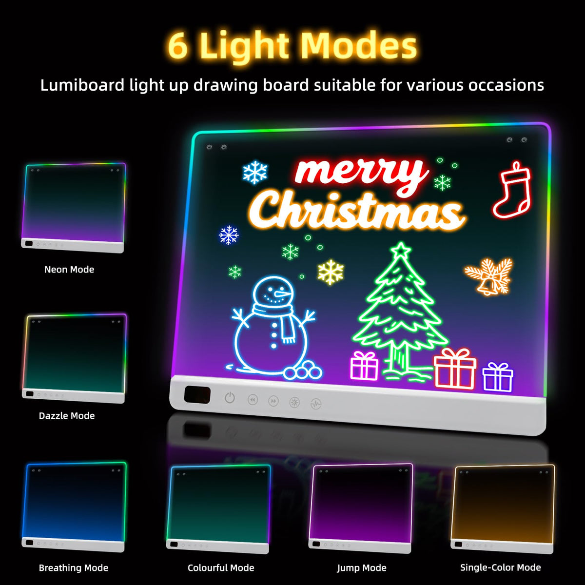 Led Drawing Board with 13 Light Effects 16 Rechargeable Glow - Lumiboard Official Imagery - 6