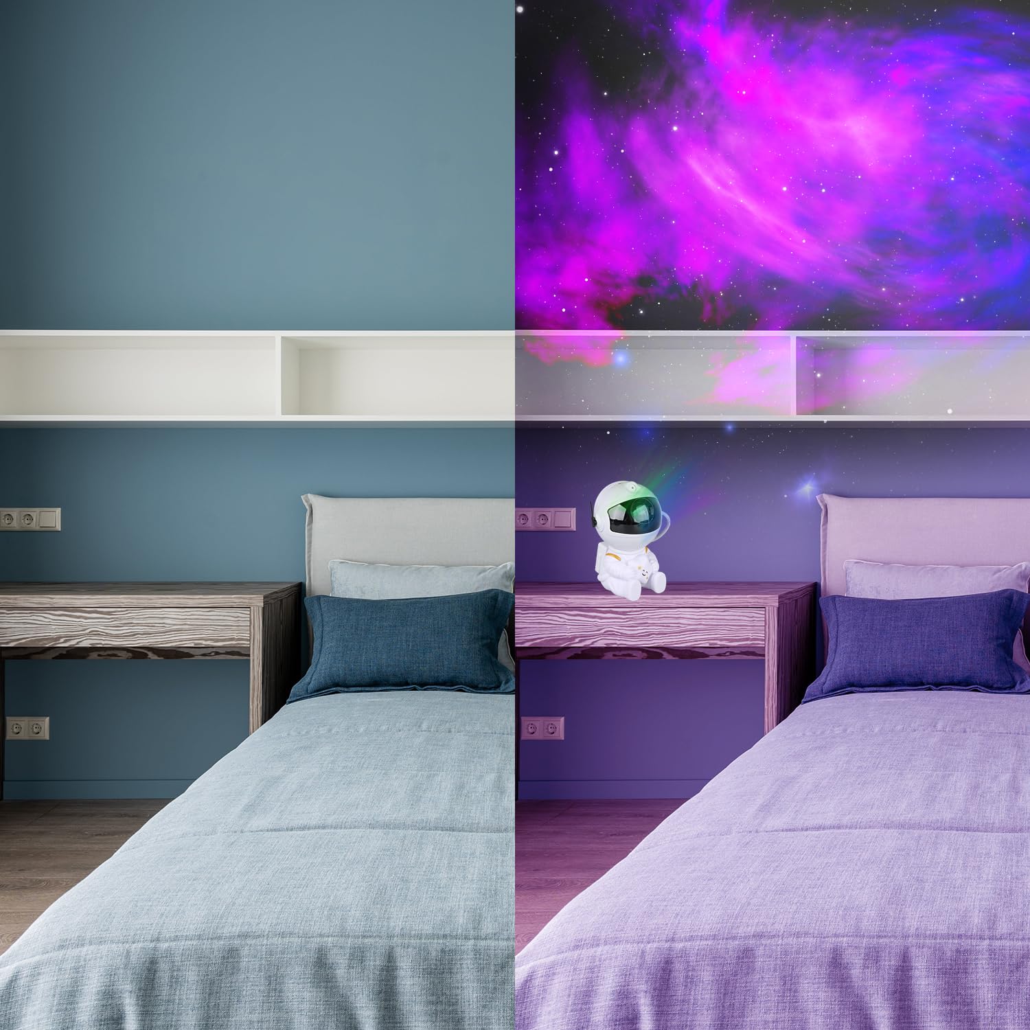 YXQUA Astronaut Galaxy Star Projector, Night Light for Kids, Original White - YXQUA Official Product View 6