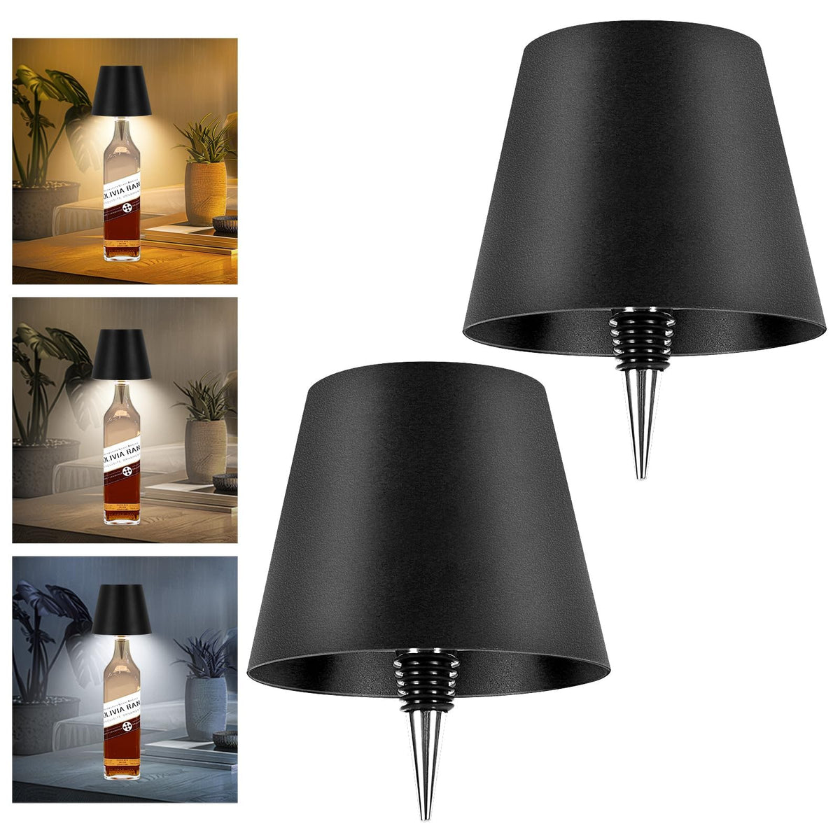 2 Pack Wine Bottle Lamps 2026 New 3 Color Rechargeable - Mebaraul Official Imagery - 1