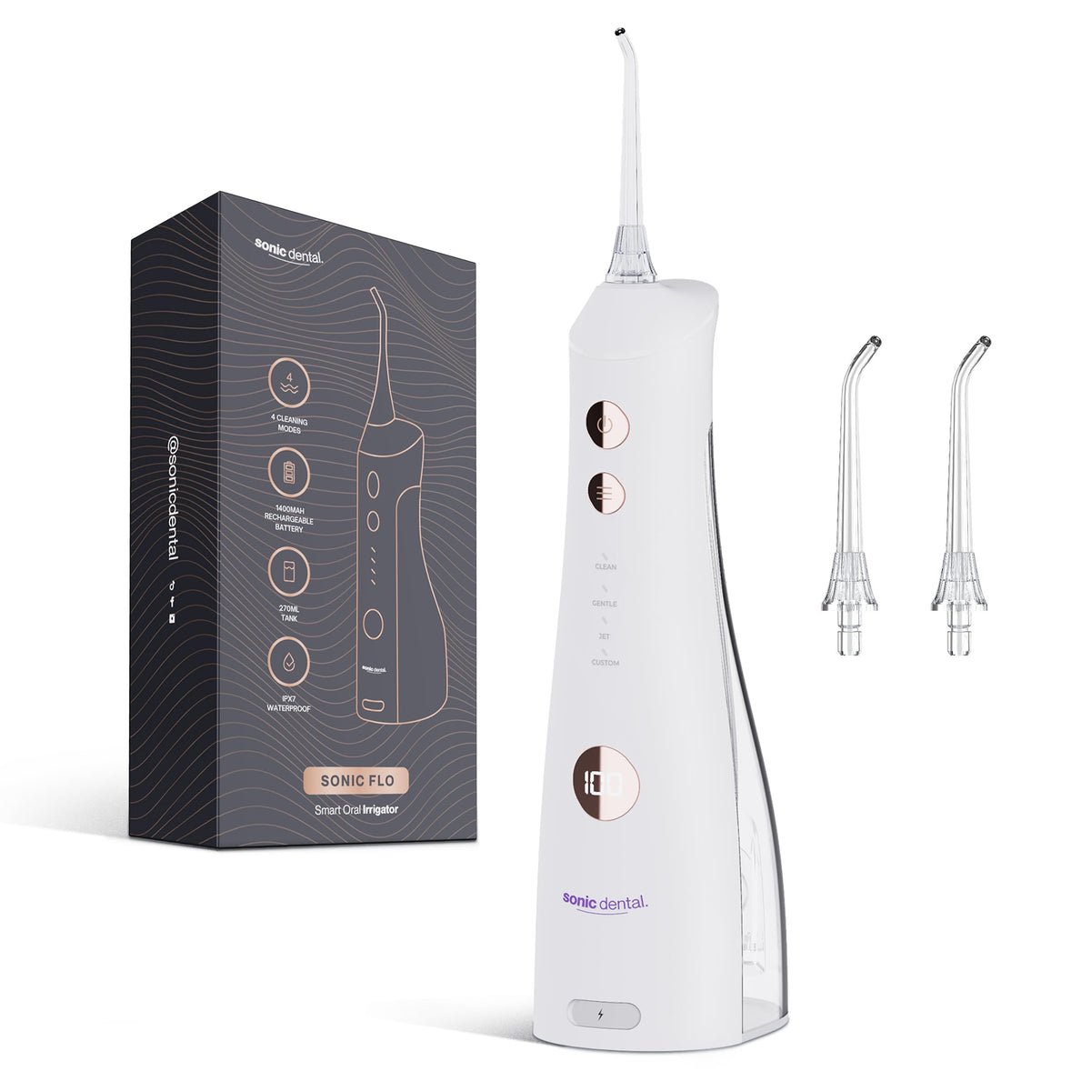 Sonic Flo Cordless Water Flosser for Teeth Gums Braces - Sonic Dental Official Imagery - 2