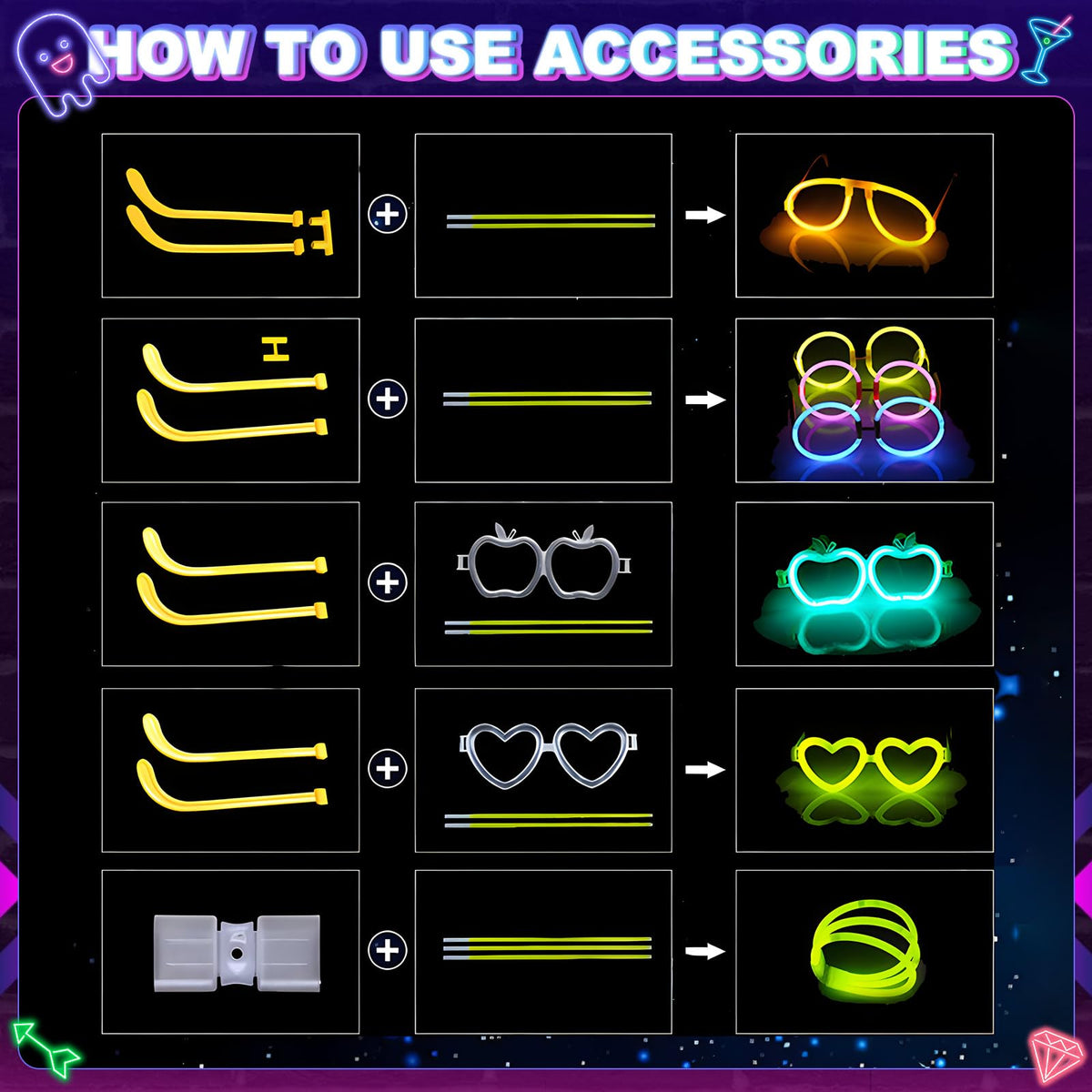 470pcs Glow in the Dark Party Supplies for Birthdays with - Bowskevm Official Imagery - 6
