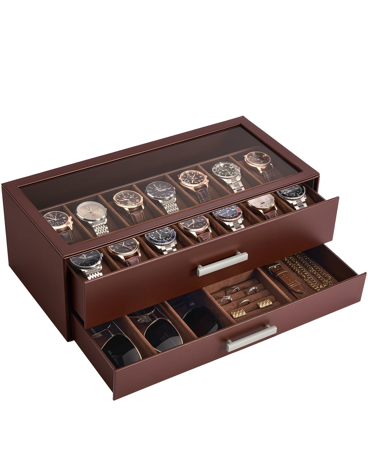 ProCase 14 Slot Watch Case for Men 2 Tier Pull Out Drawers - ProCase Official Imagery - 1