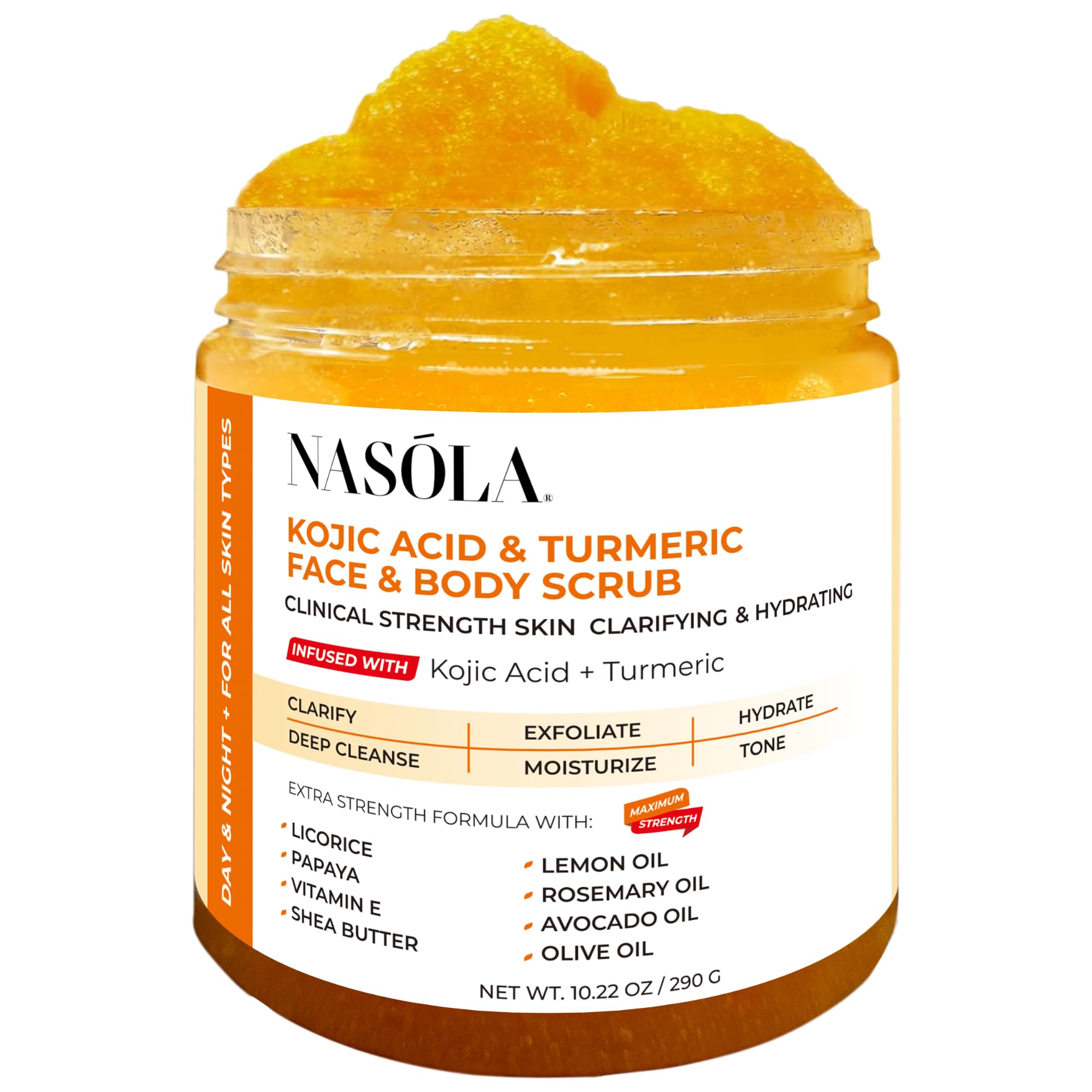 Nasola Kojic Acid Turmeric Face and Body Scrub - Moisturizing & Exfoliating - Nasola Official Product View 2