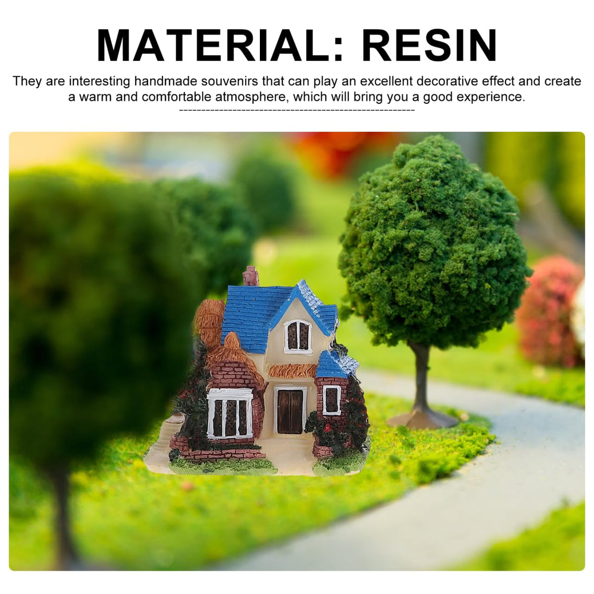 DOITOOL Miniature House Resin Figurines 4Pcs Set Miniature - DOITOOL Official Imagery - 3