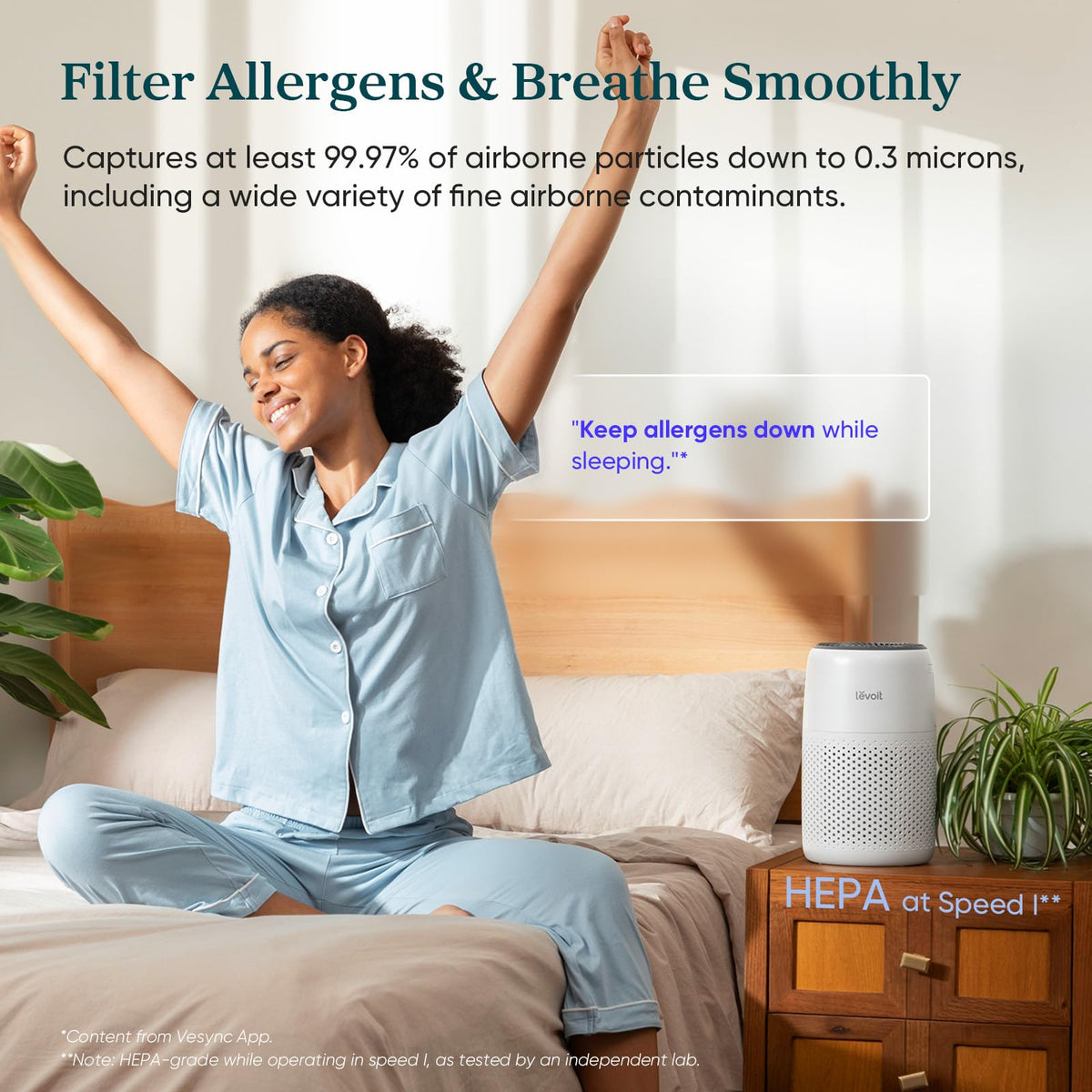 Levoit Air Purifiers for Bedroom Home Pets Dorm Room Small - Levoit Official Imagery - 4