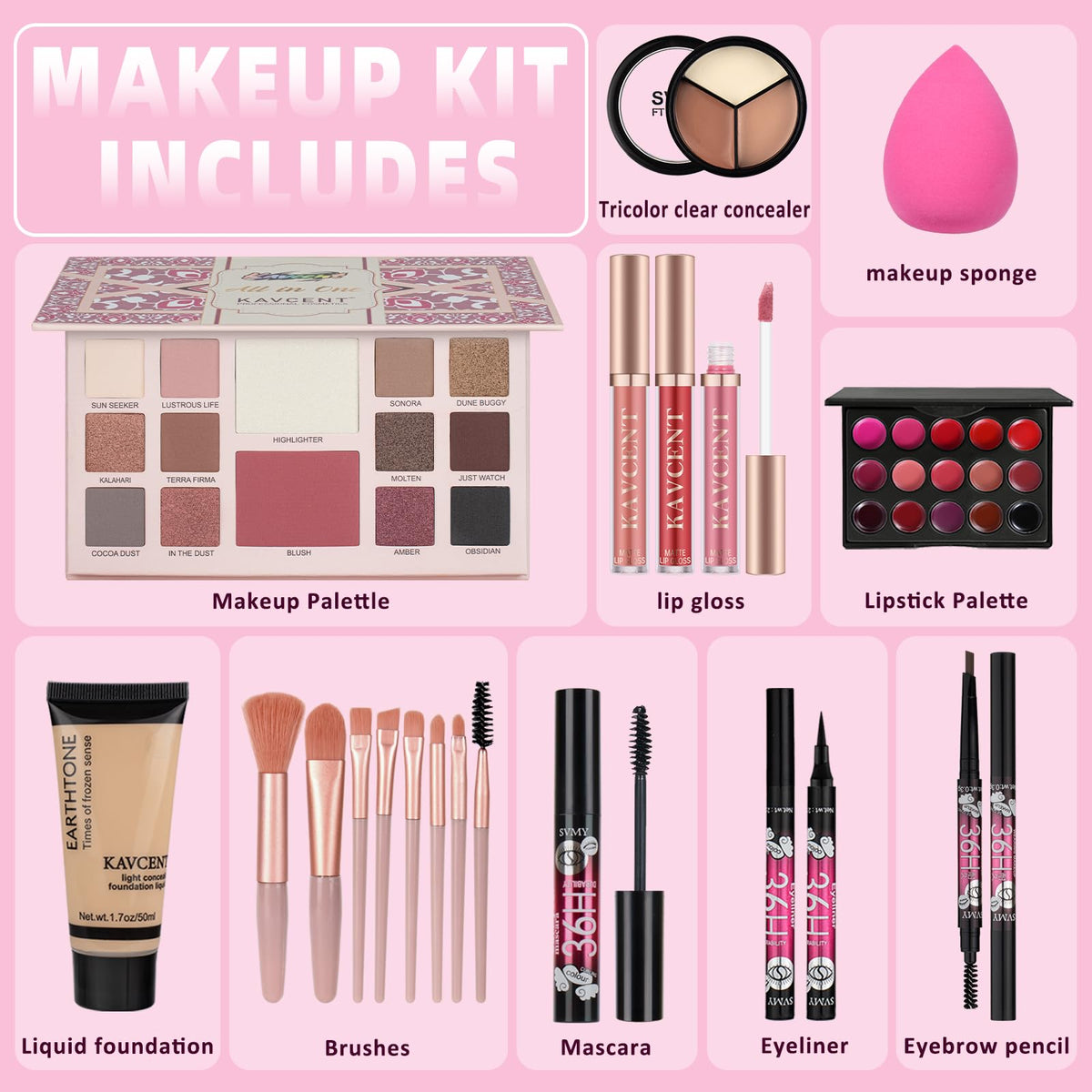 Makeup Set for Teens Women Makeup Kit for Women full Kit - KAVCENT Official Imagery - 3