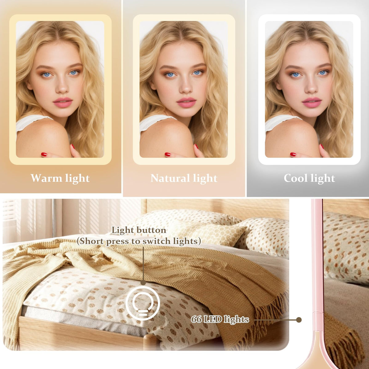 Makeup Mirror with Lights 1X 2X 3X Magnification - Jesmaikor Official Imagery - 6