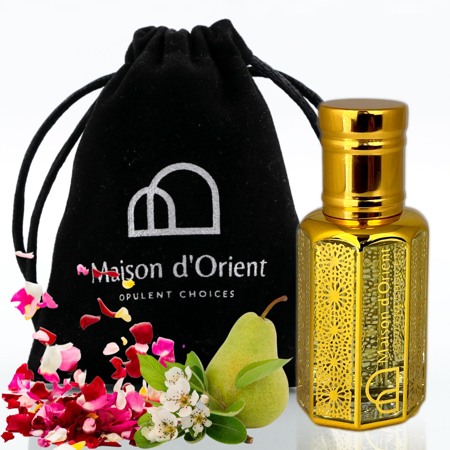 Petal Bliss Perfume Oil 12 mL – Fruity Floral with Pear Jasmine - Product Imagery