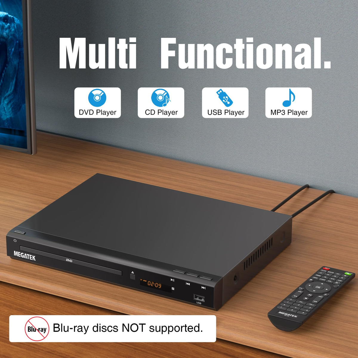 MEGATEK Region Free DVD Player for TV with HDMI 1080P - MEGATEK Official Imagery - 3