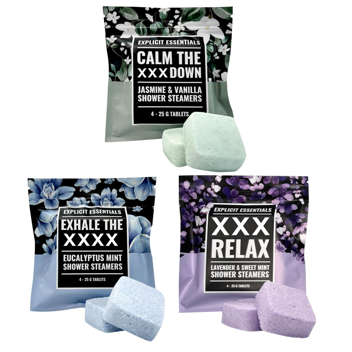 Explicit Essentials Shower Steamers Gift Set - Explicit Essentials Official Imagery - 7