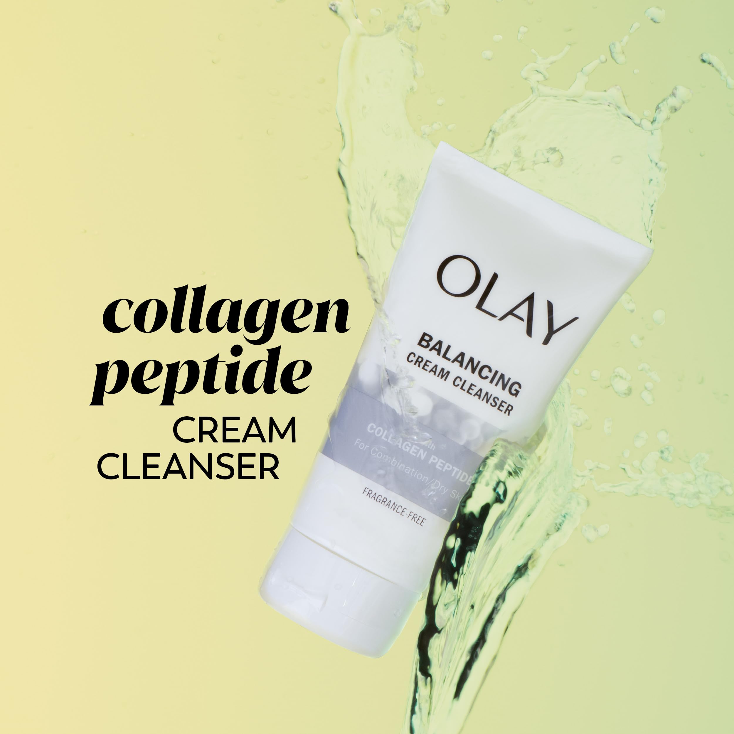 Olay Collagen Peptide Duo Pack Face Wash and Moisturizer Set, Fragrance Free Skincare Routine Set with Balancing Cream Cleanser 5 fl oz and Moisturizing Cream 1.7 oz for Normal Skin