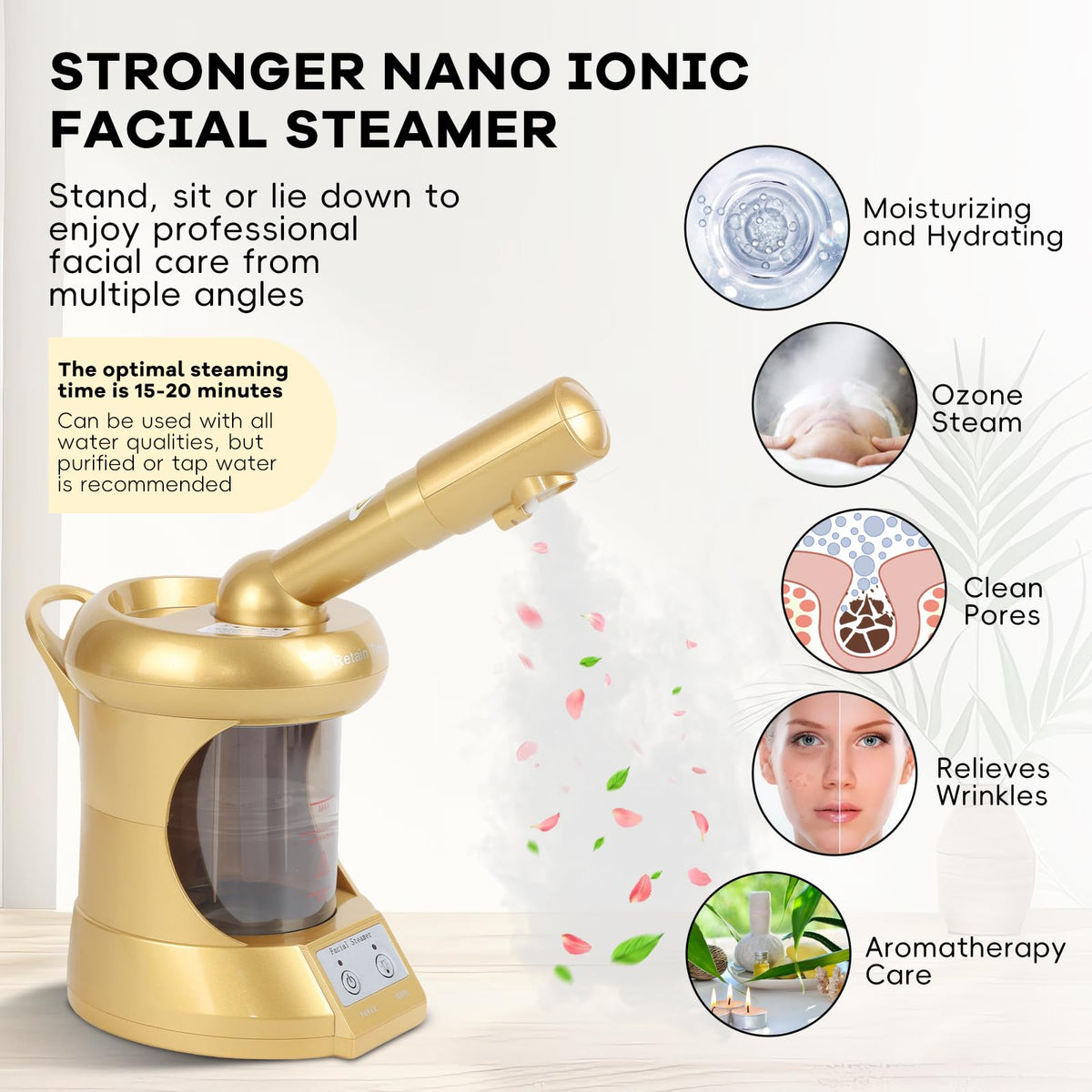 Facial Steamer Cleaning Face Steamer for Hydrating Personal - Retain Time Official Imagery - 6
