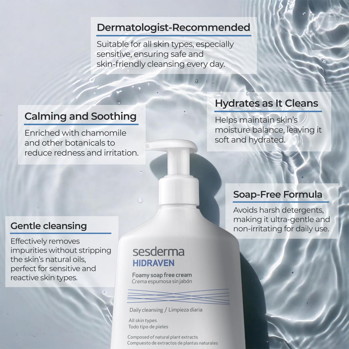 Sesderma HIDRAVEN Foamy Soap Free Cream Gentle Face Wash 10 - Sesderma Official Imagery - 7
