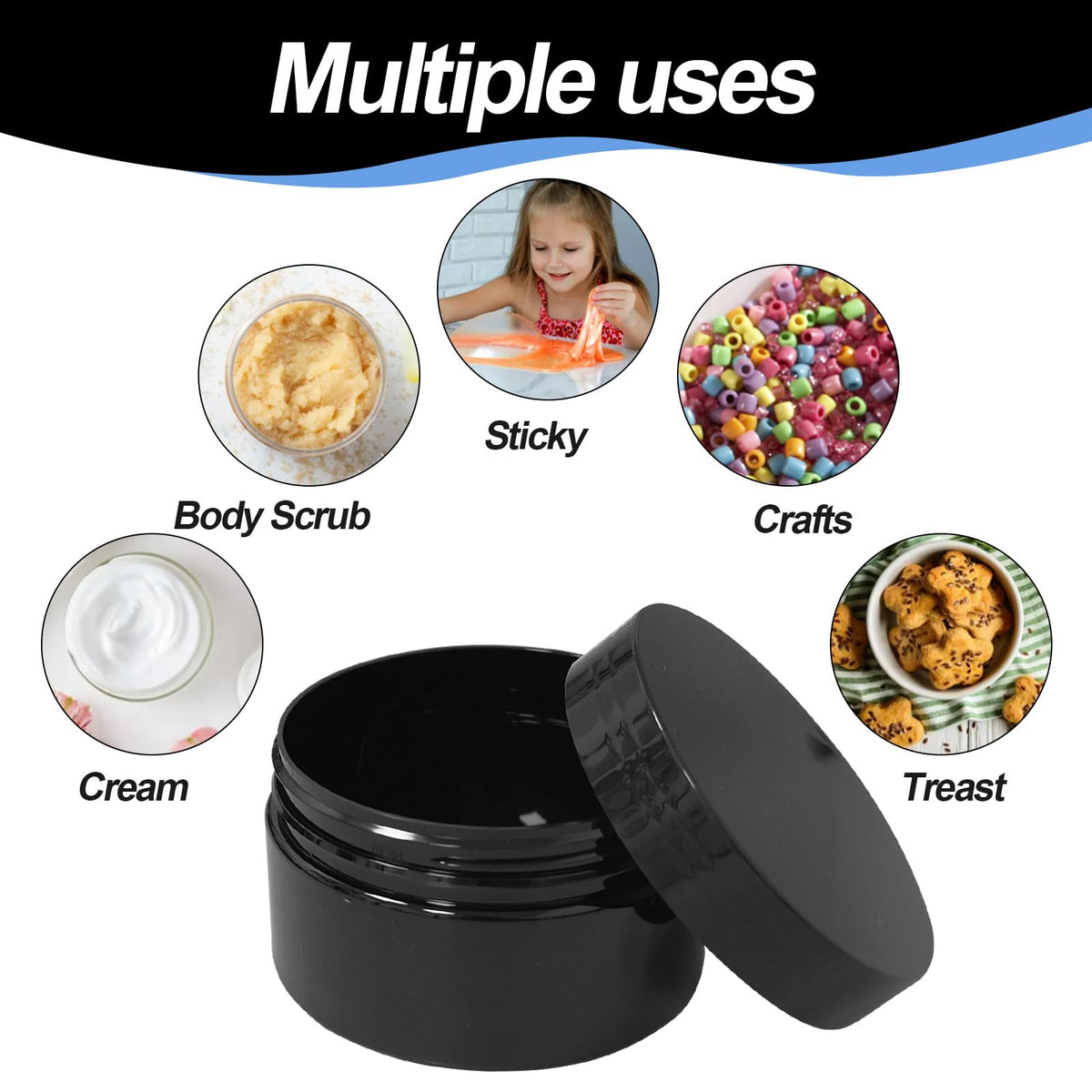 50 Pcs Plastic Jars with Lid 8 oz Plastic Cosmetic - SENONAPO Official Imagery - 8