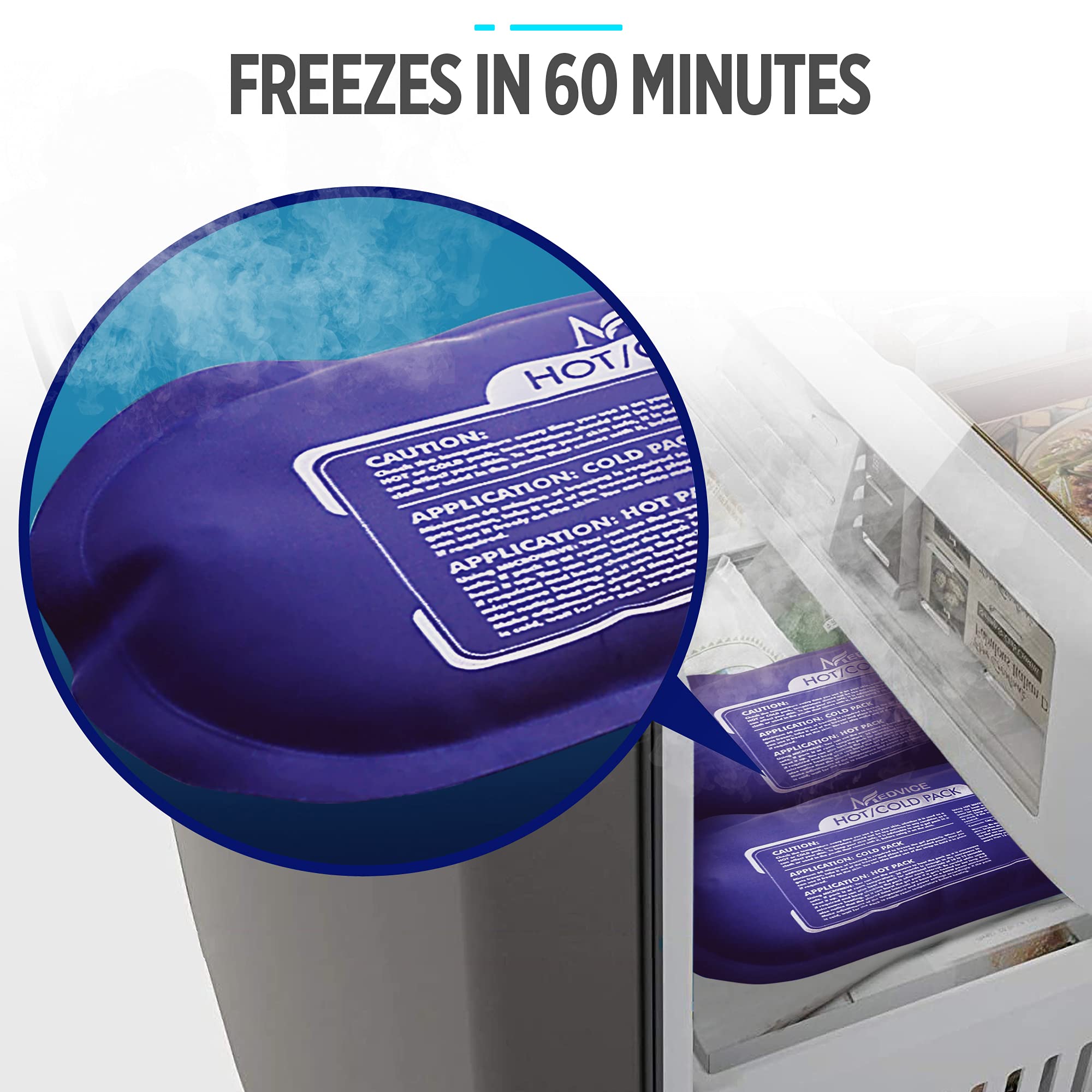 MEDVICE Reusable Hot & Cold Ice Packs for Injuries, 3-Piece Set