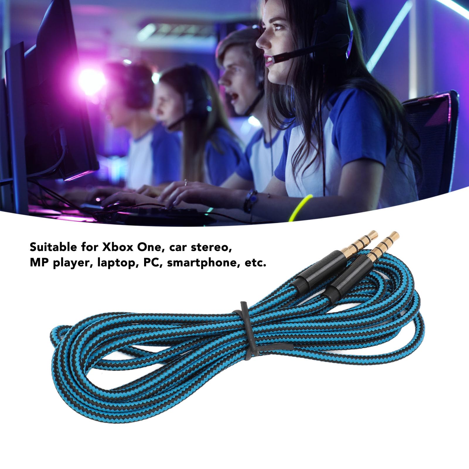 ASHATA 3.5mm 5 Pole Plug to 4 Pole Plug Cable, Compatible A30 Hea by ASHATA - Angle View 3